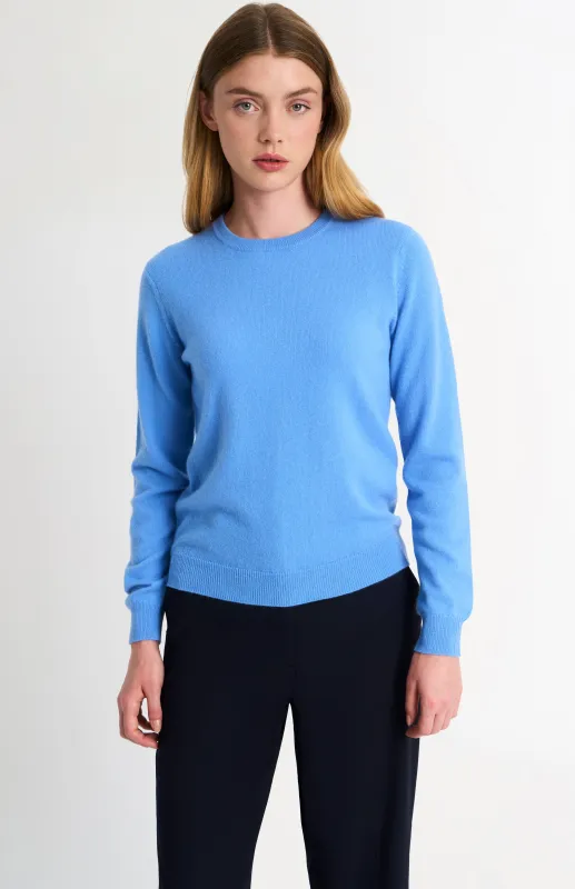 Women's Classic Crew Neck Cashmere Jumper In Blue made by Pringle
