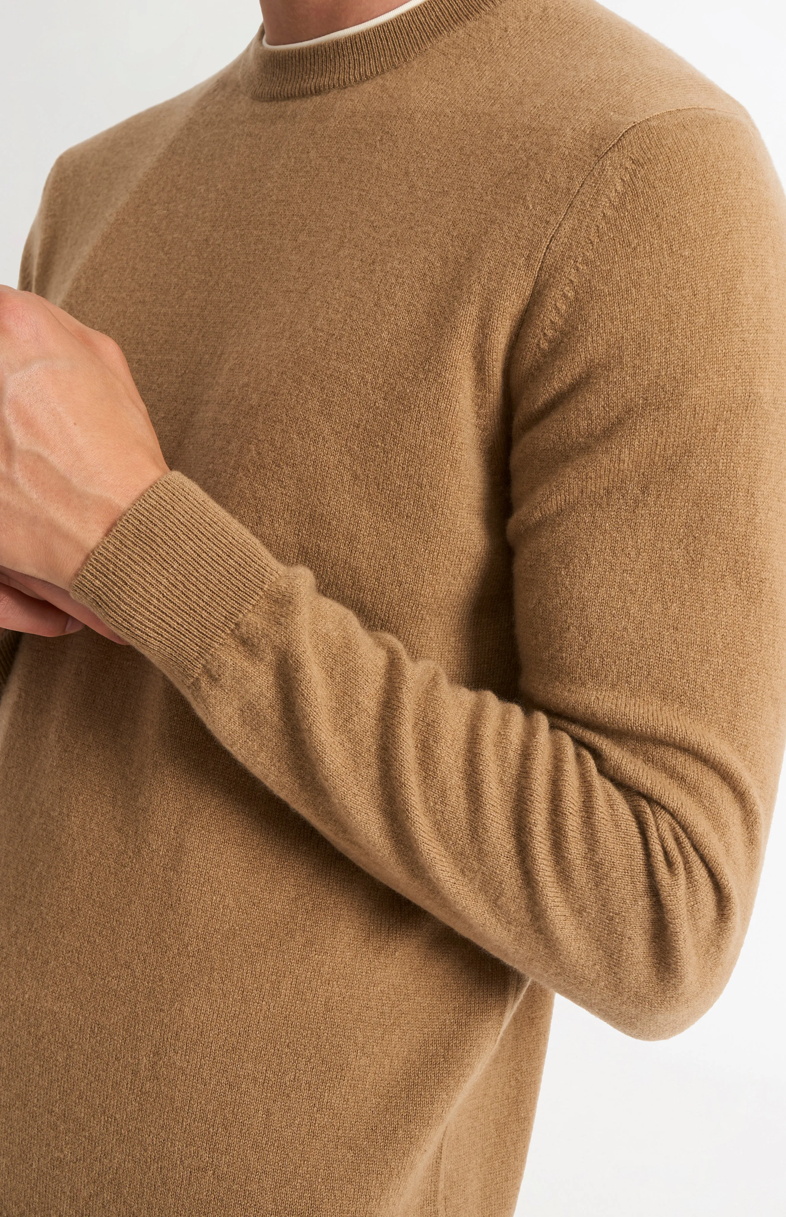 Men's Classic Crew Neck Cashmere Jumper In Camel sold by Pringle of Scotland product image thumbnail 4