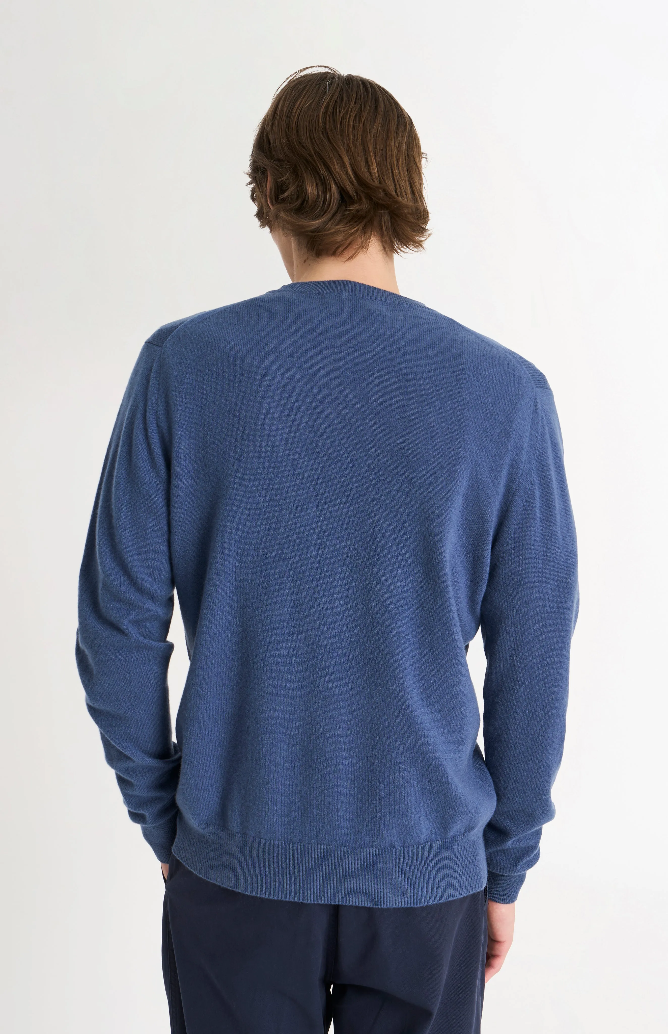 Men's Classic Crew Neck Cashmere Jumper In Bering Sea Blue sold by Pringle of Scotland product image thumbnail 5