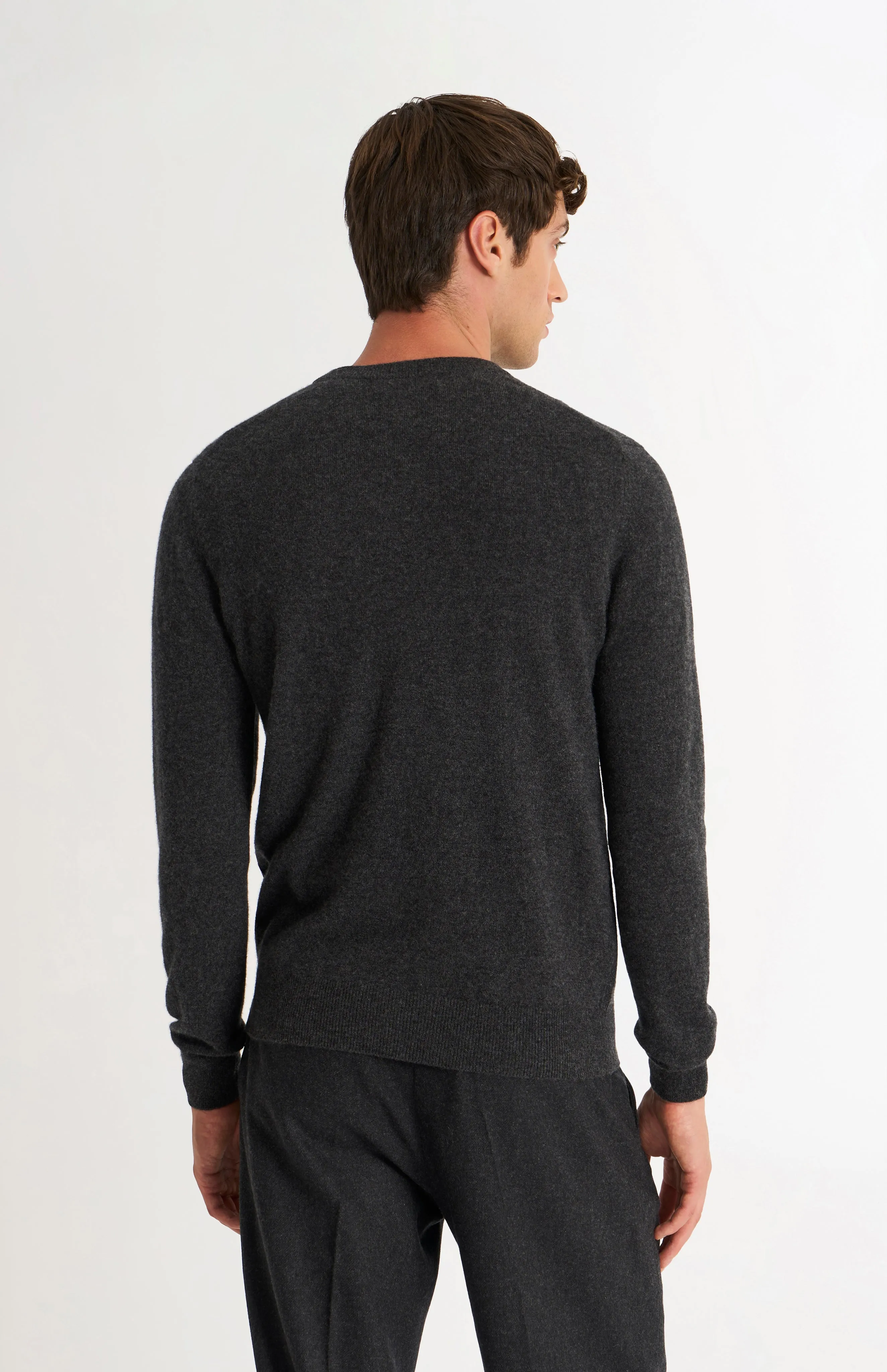 Men's Classic Crew Neck Cashmere Jumper In Charcoal Melange sold by Pringle of Scotland product image thumbnail 5