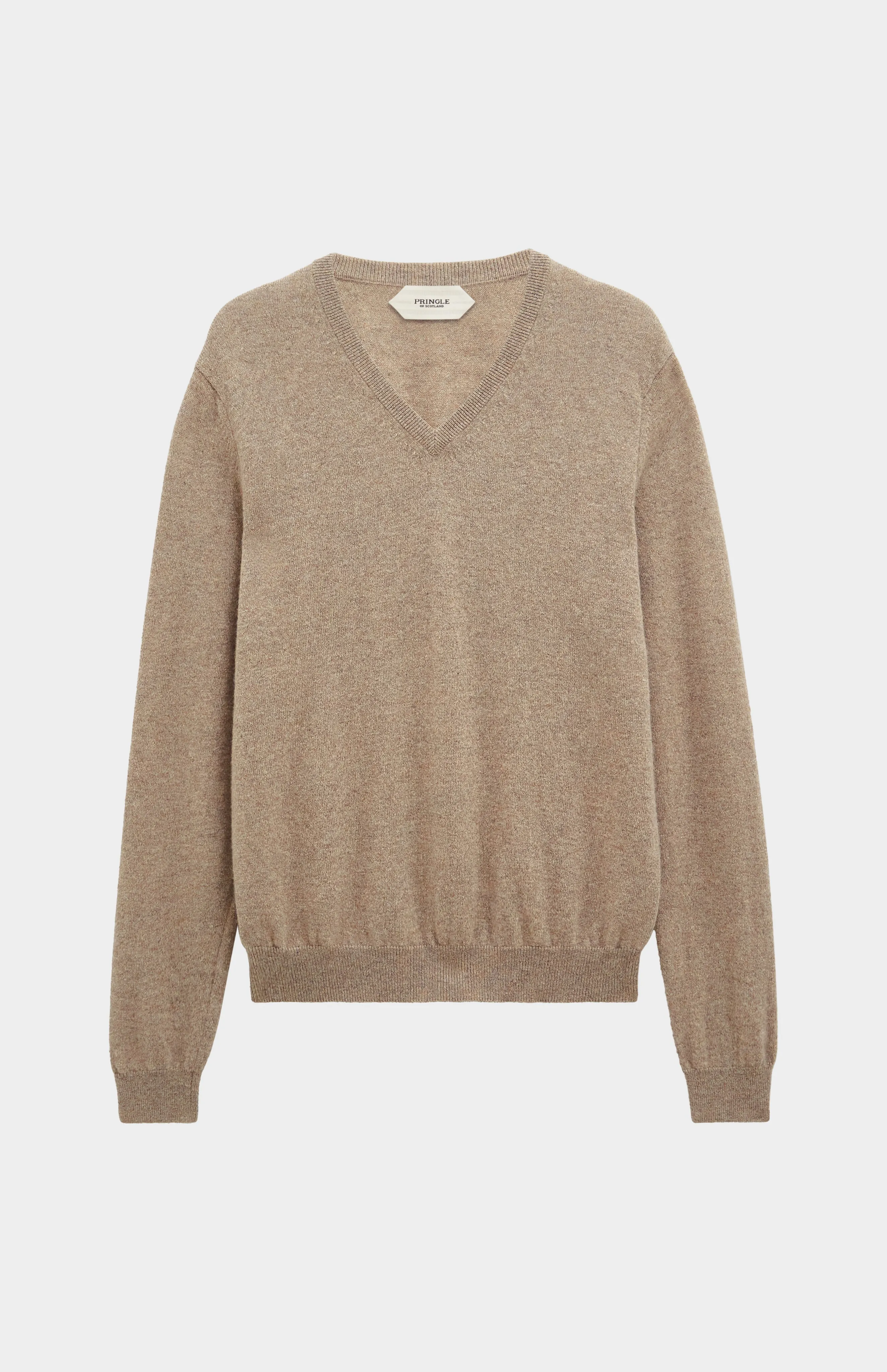 Men's Classic V-neck Cashmere Jumper In Mushroom sold by Pringle of Scotland product image thumbnail 2