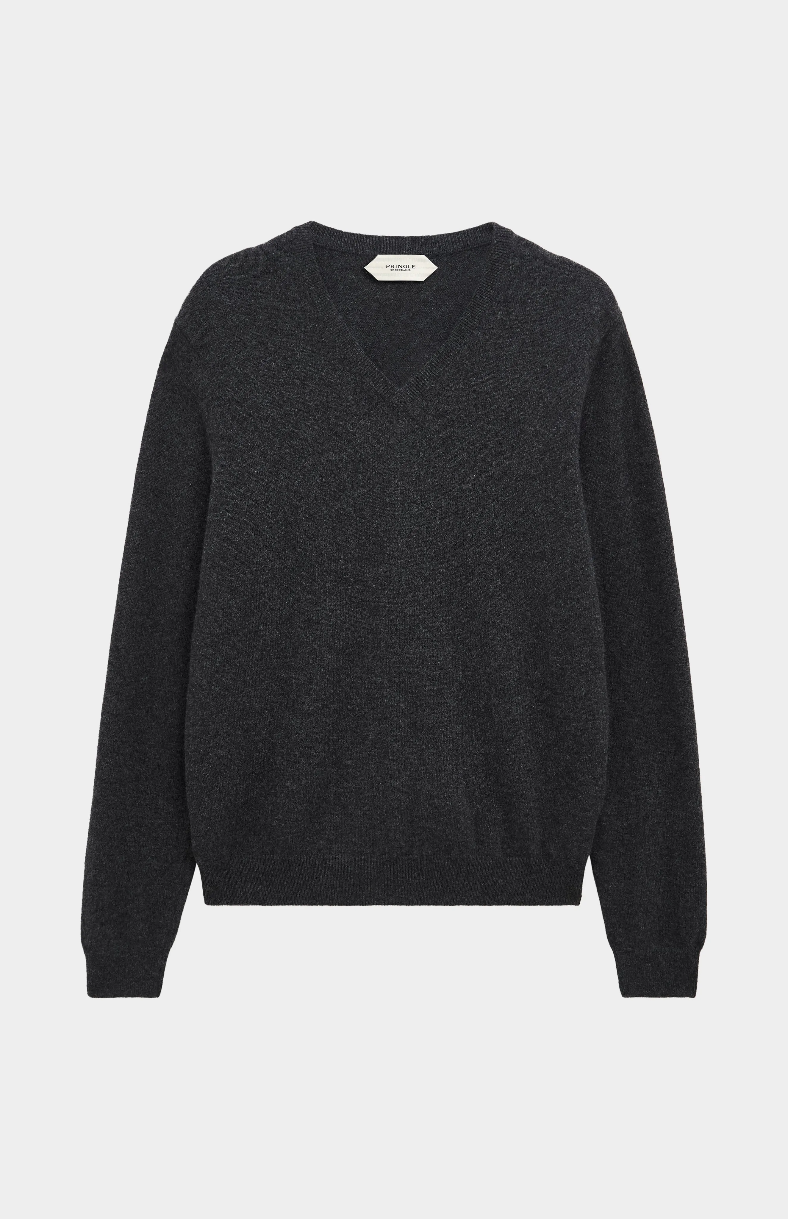 Men's Classic V-neck Cashmere Jumper In Charcoal Melange sold by Pringle of Scotland product image thumbnail 2