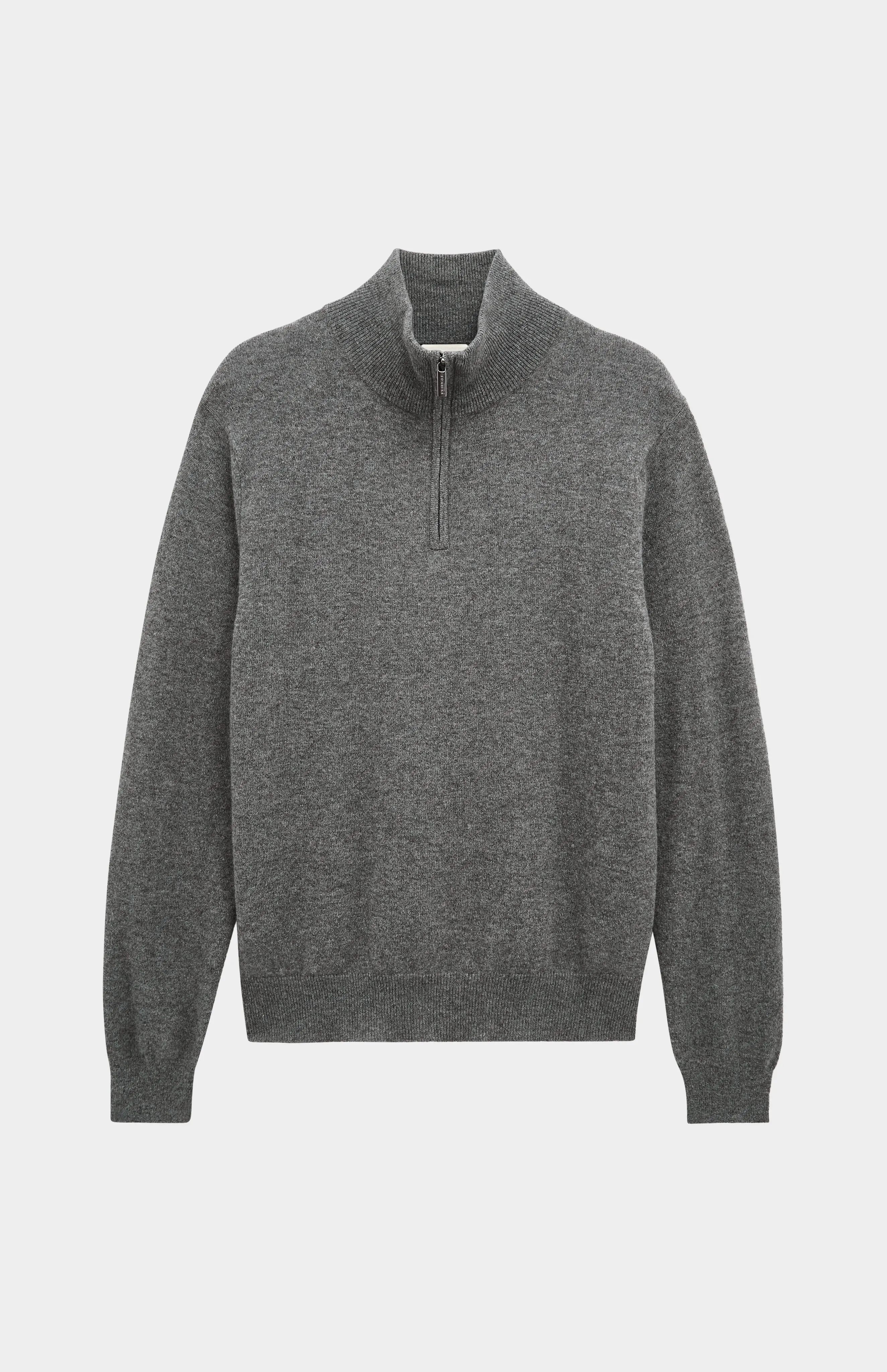 Men's Classic Qtr Zip Cashmere Jumper In Light Grey Melange sold by Pringle of Scotland product image thumbnail 2