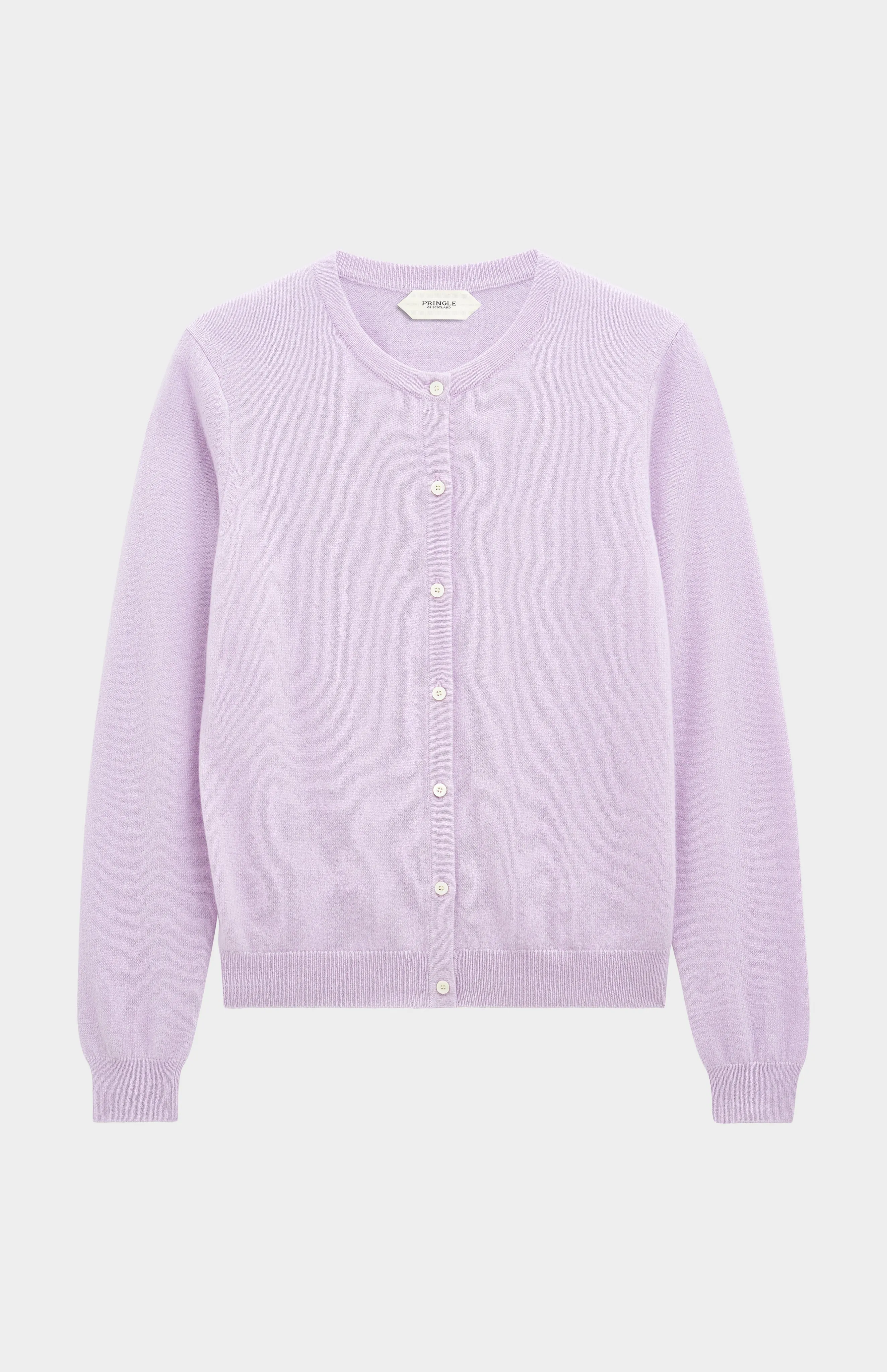 Women's Classic Crew Neck Cashmere Cardigan In Lilac sold by Pringle of Scotland product image thumbnail 2