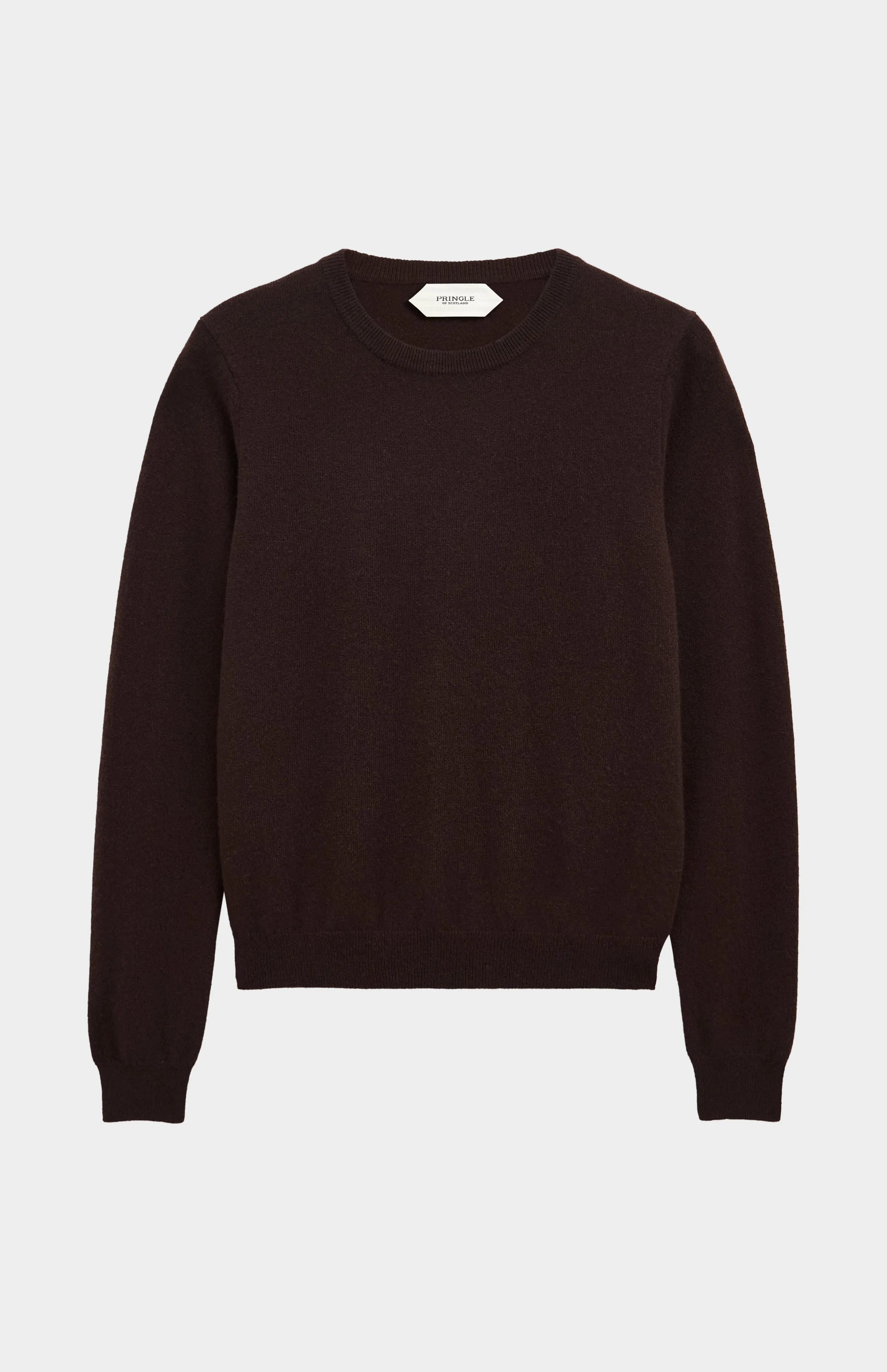 Women's Classic Crew Neck Cashmere Jumper In Dark Brown sold by Pringle of Scotland product image thumbnail 2
