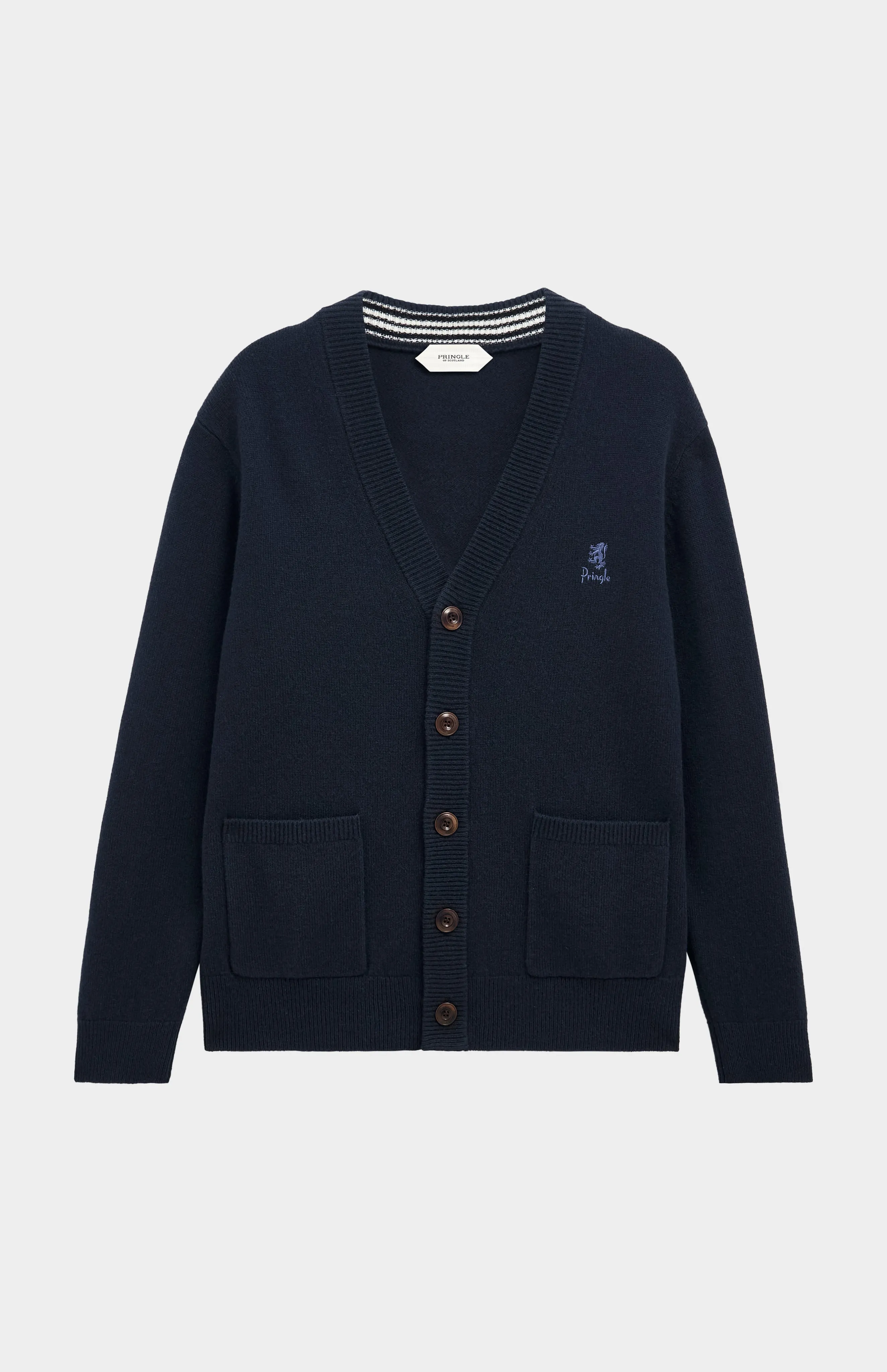 Men's Classic Supersoft Lambswool Cardigan In Navy Blue sold by Pringle of Scotland product image thumbnail 2