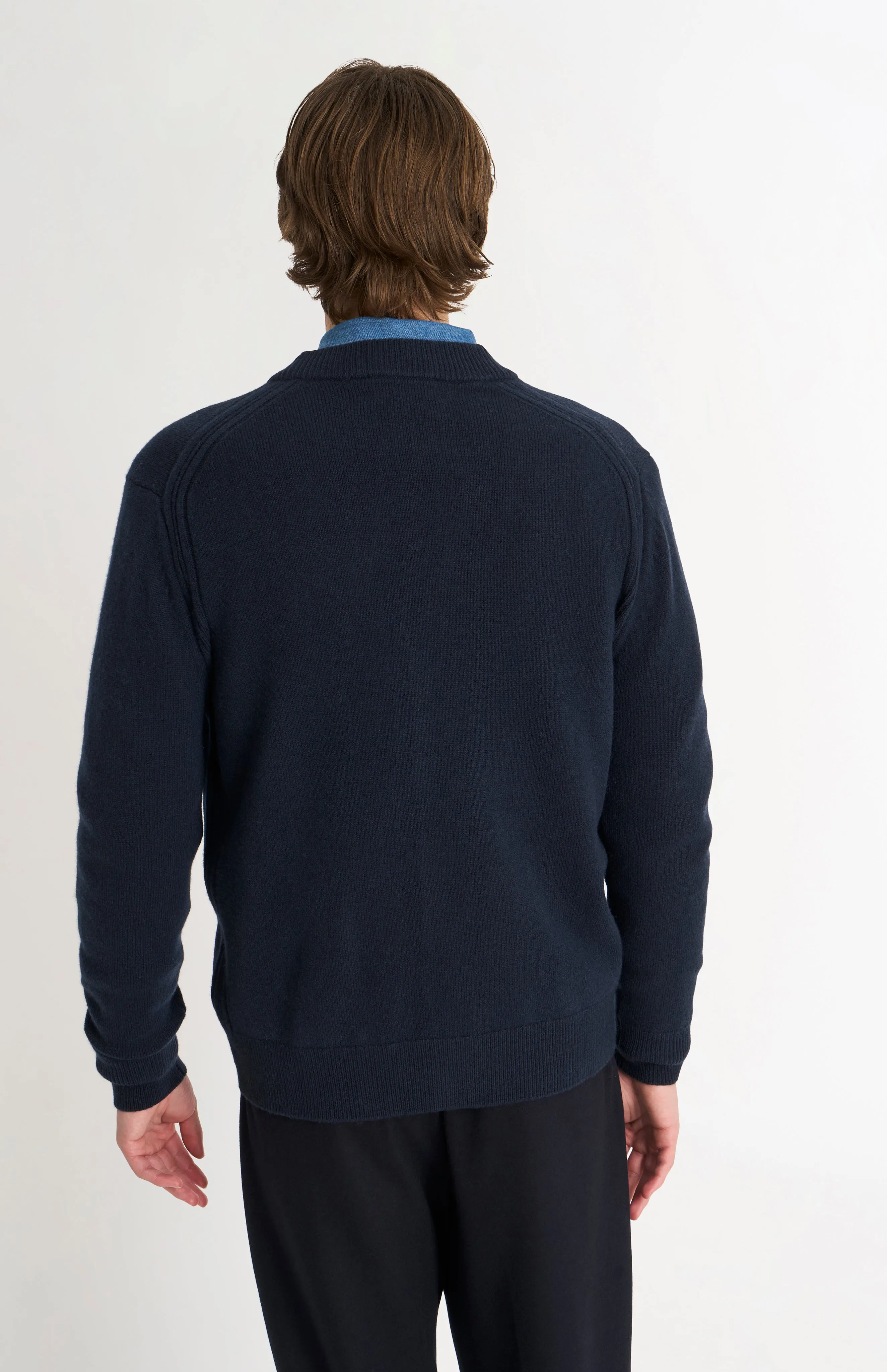 Men's Classic Supersoft Lambswool Cardigan In Navy Blue sold by Pringle of Scotland product image thumbnail 5