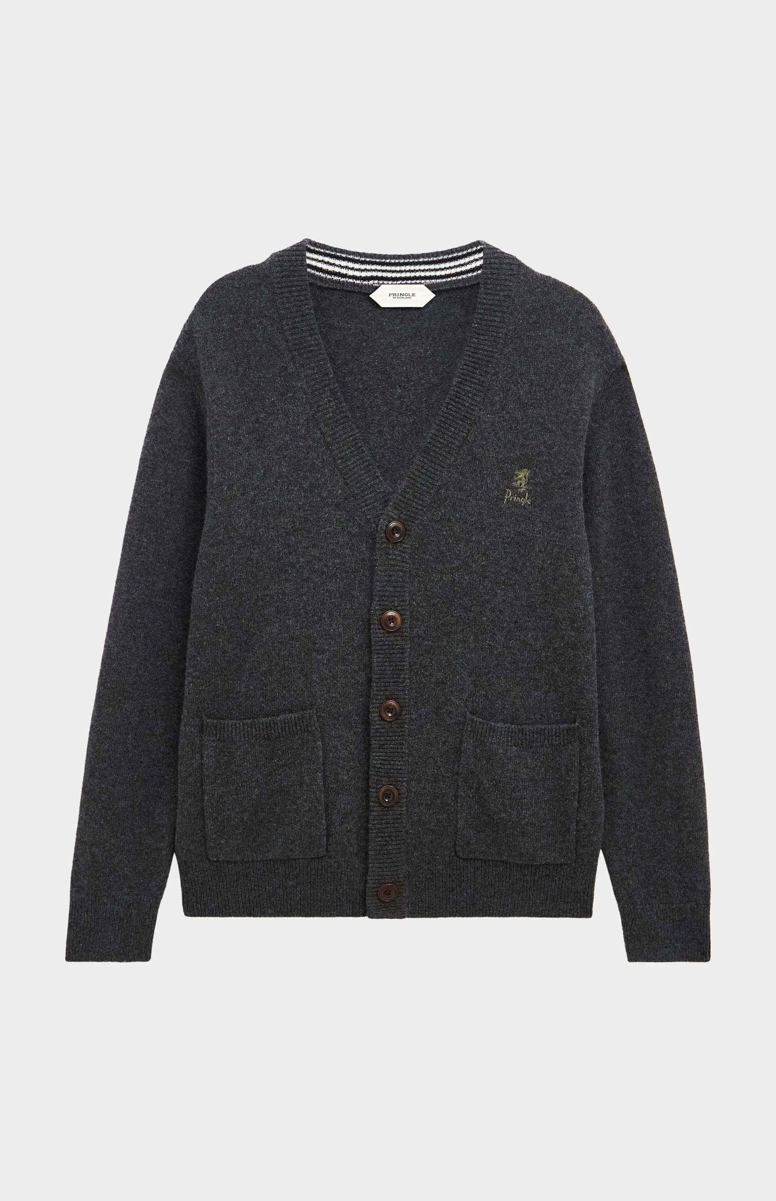 Men's Classic Supersoft Lambswool Cardigan In Charcoal sold by Pringle of Scotland product image thumbnail 2