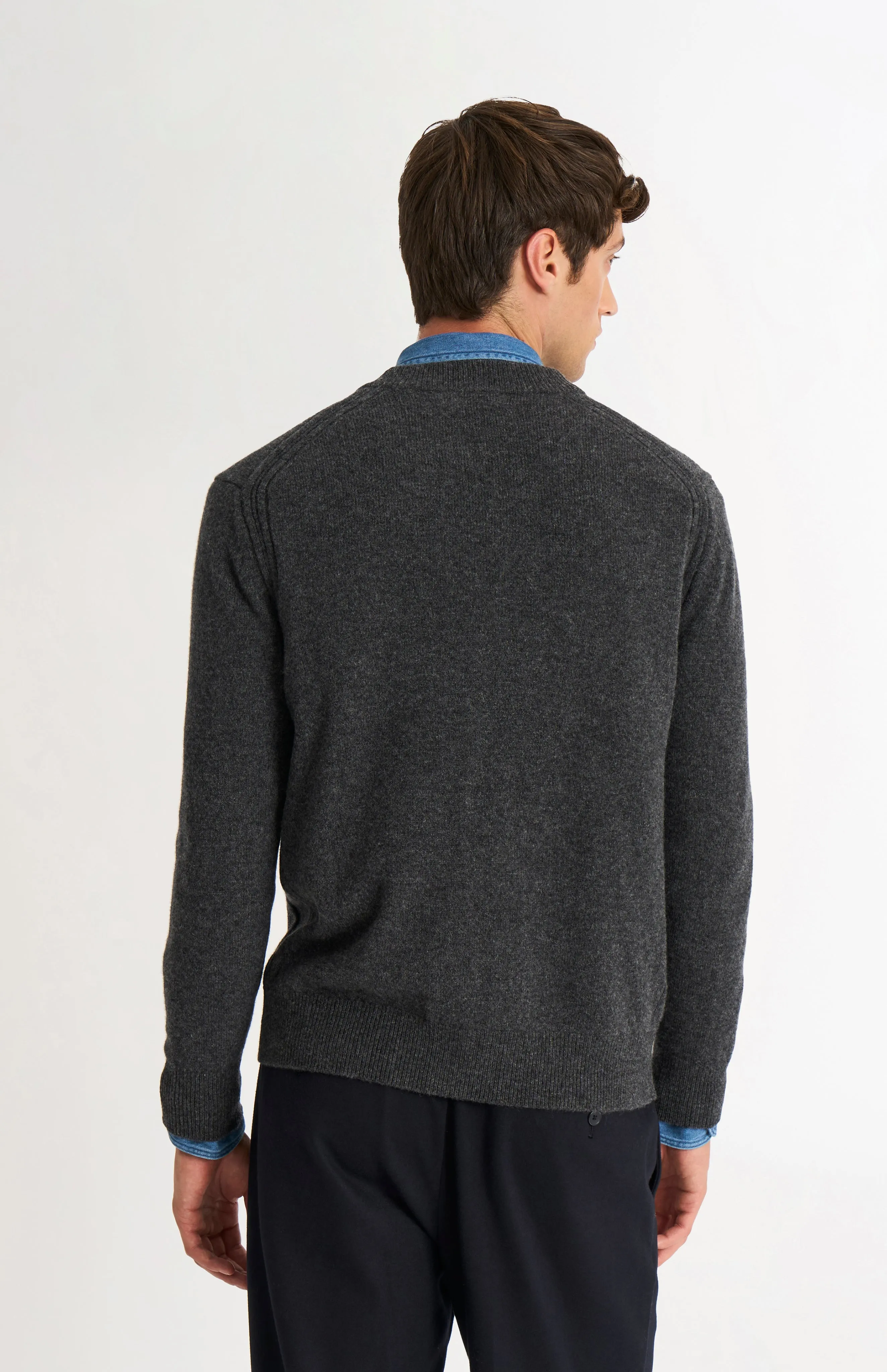 Men's Classic Supersoft Lambswool Cardigan In Charcoal sold by Pringle of Scotland product image thumbnail 5