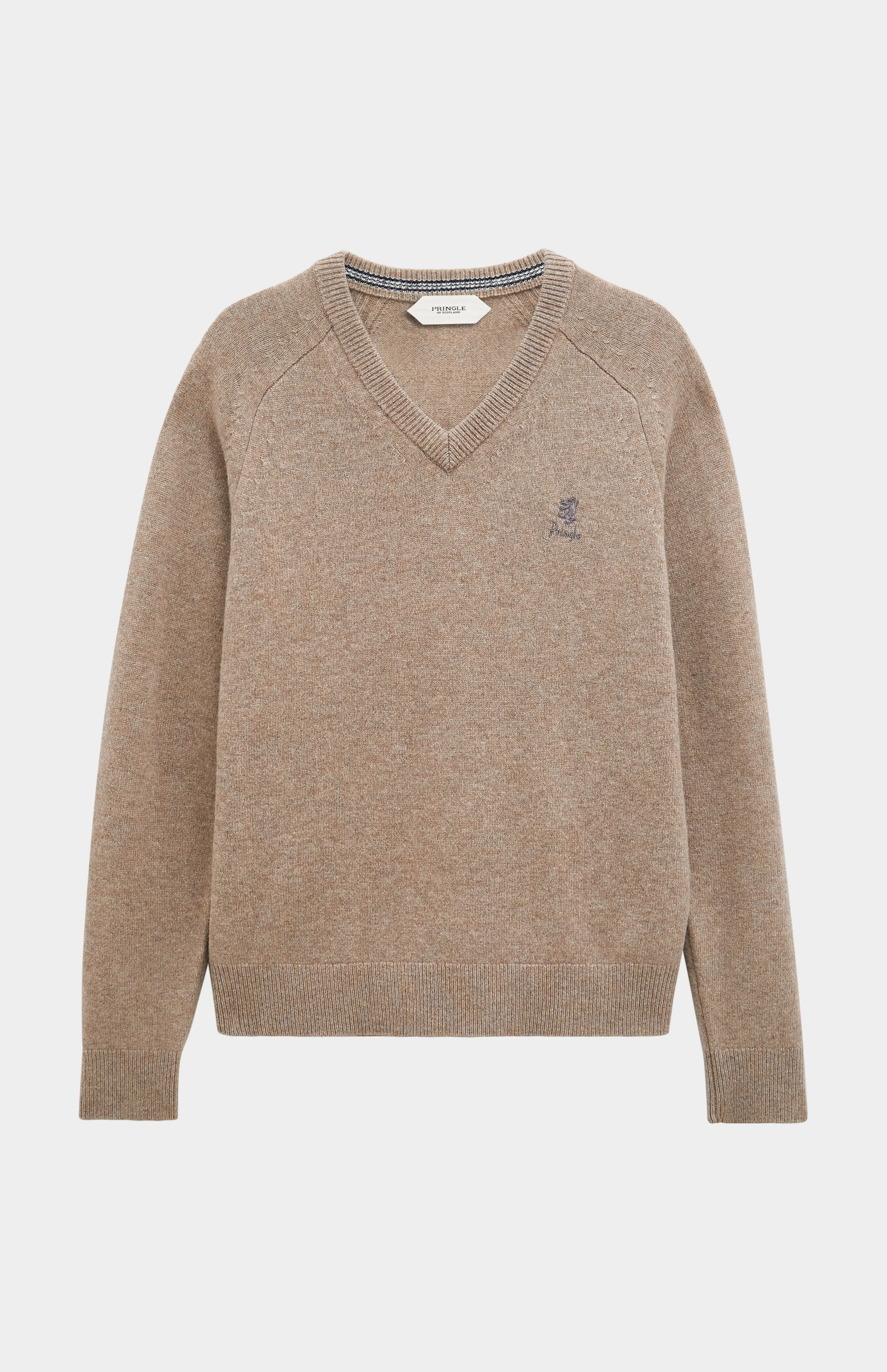 Men's Classic V-neck Supersoft Lambswool Jumper In Mushroom sold by Pringle of Scotland product image thumbnail 2