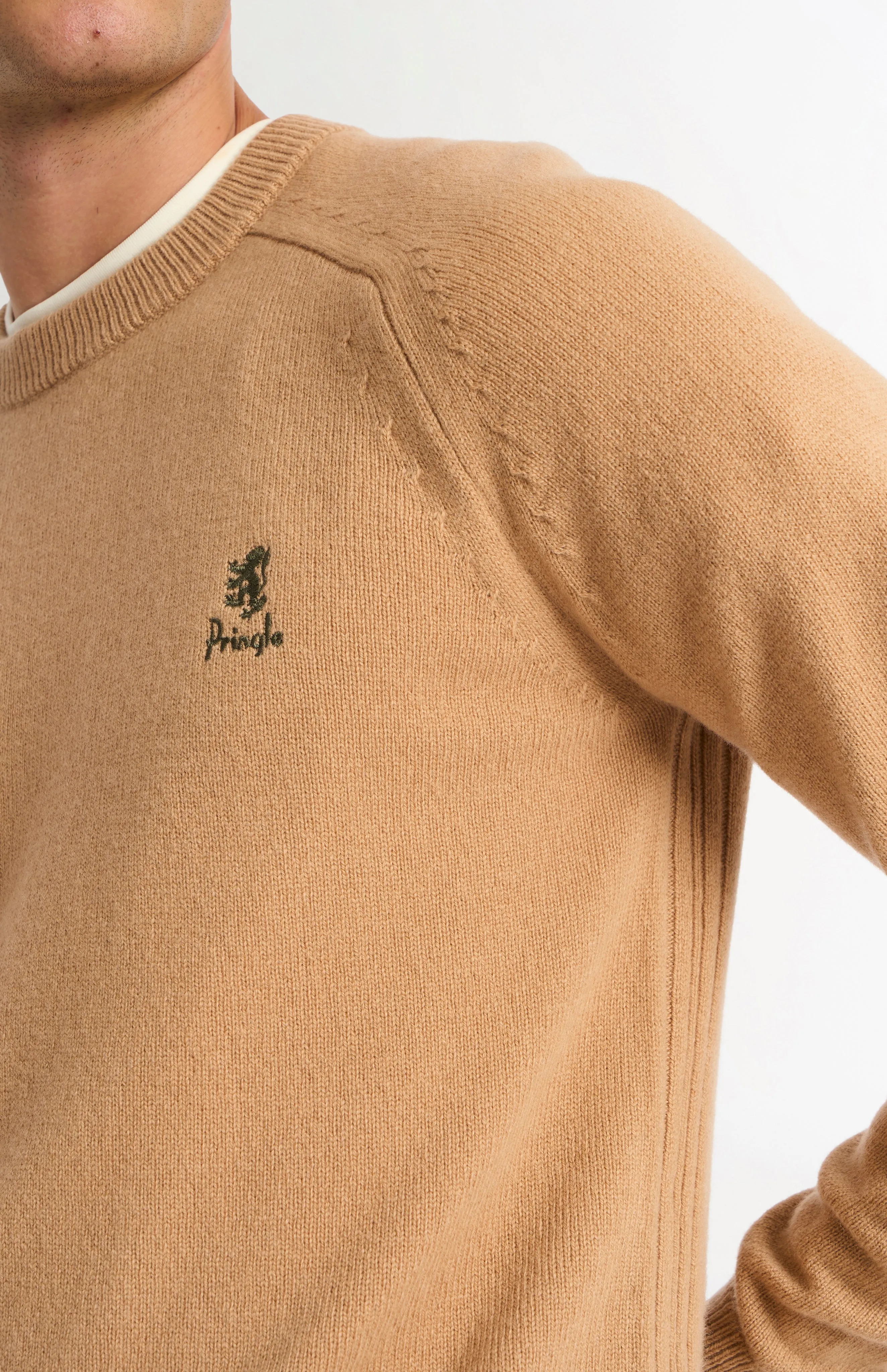 Men's Classic Crew Neck Supersoft Lambswool Jumper In Camel sold by Pringle of Scotland product image thumbnail 4