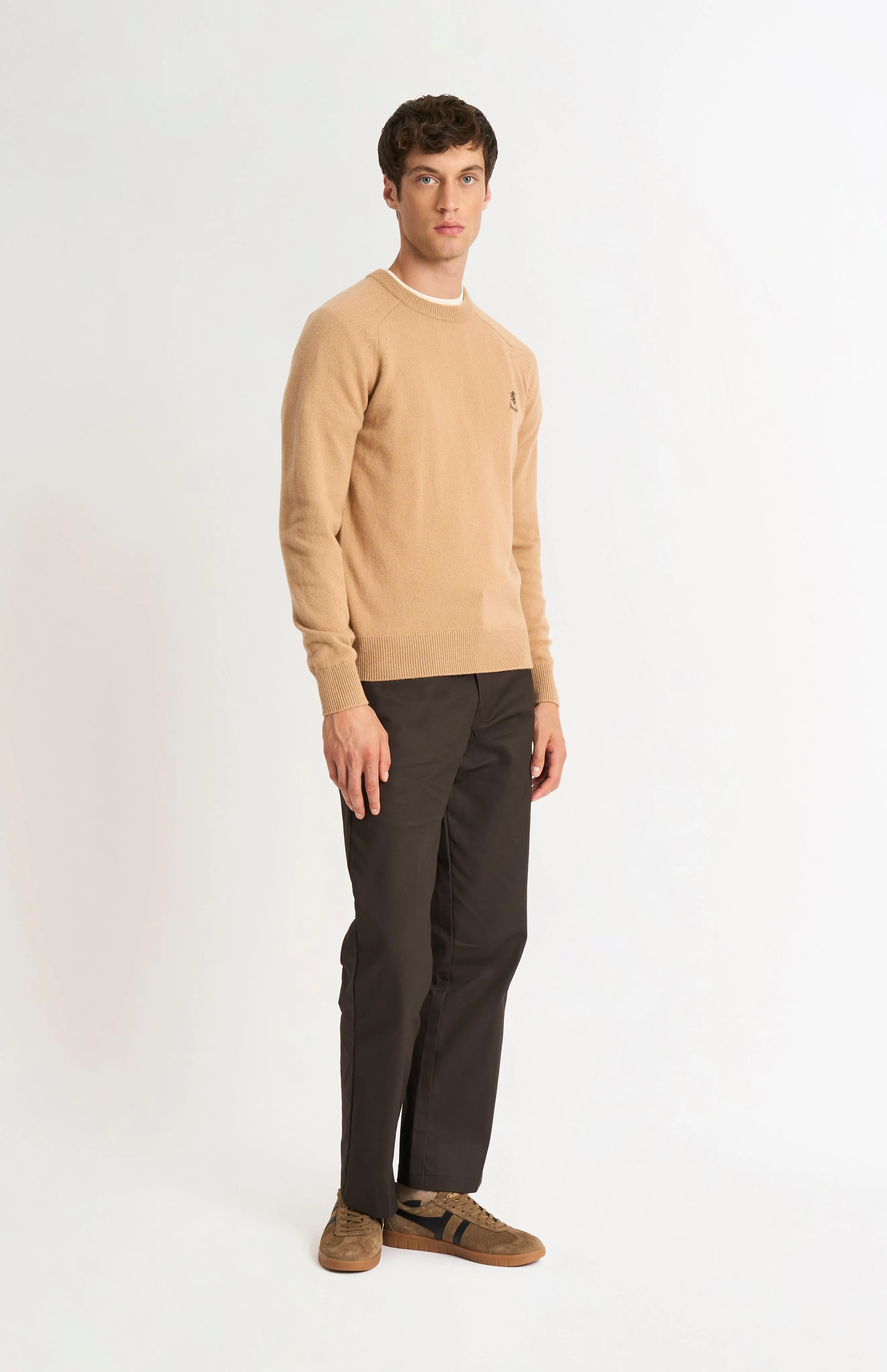 Men's Classic Crew Neck Supersoft Lambswool Jumper In Camel sold by Pringle of Scotland product image thumbnail 3