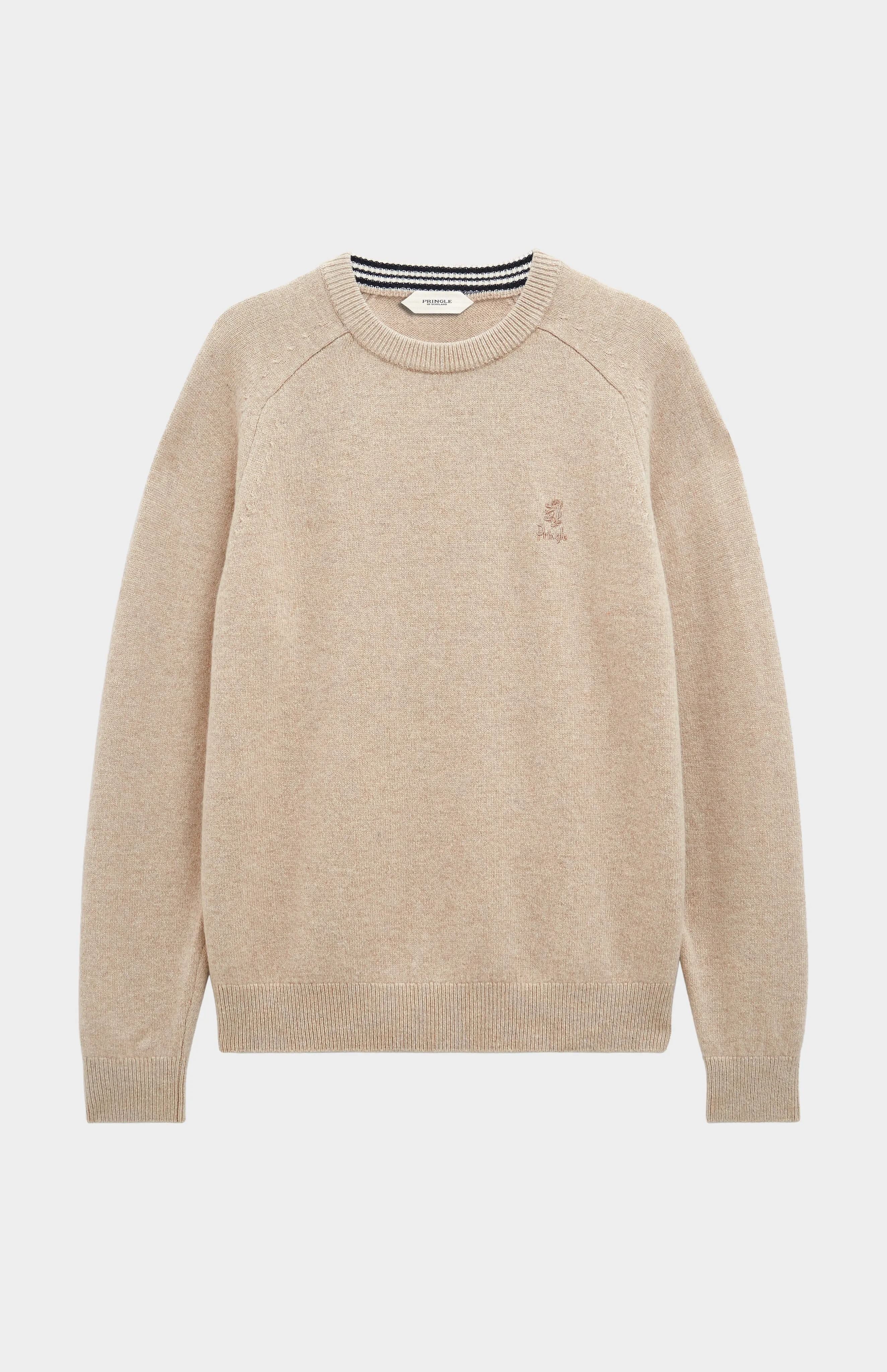 Men's Classic Crew Neck Supersoft Lambswool Jumper In Oatmeal sold by Pringle of Scotland product image thumbnail 2