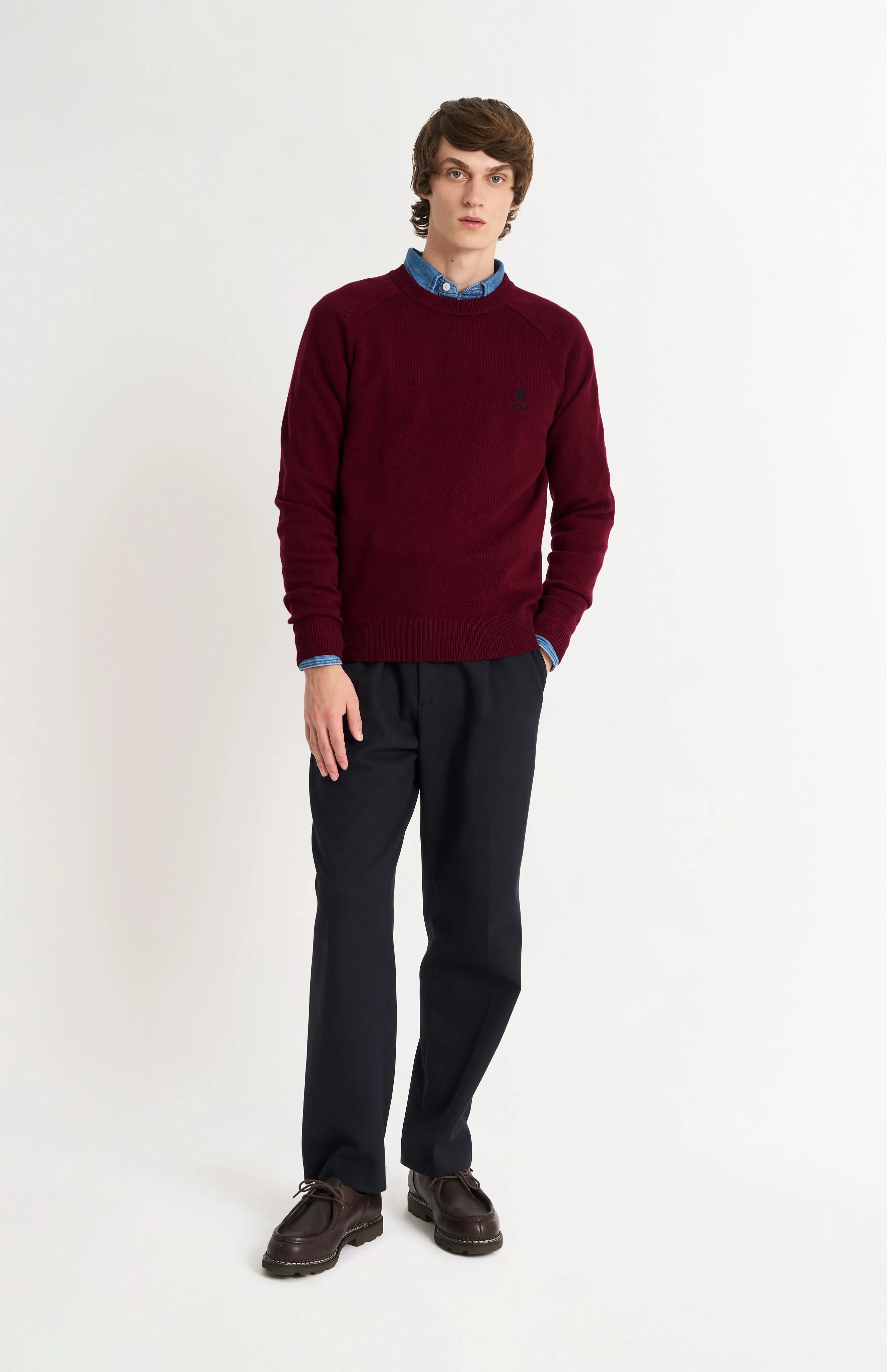 Men's Classic Crew Neck Supersoft Lambswool Jumper In Burgundy sold by Pringle of Scotland product image thumbnail 3