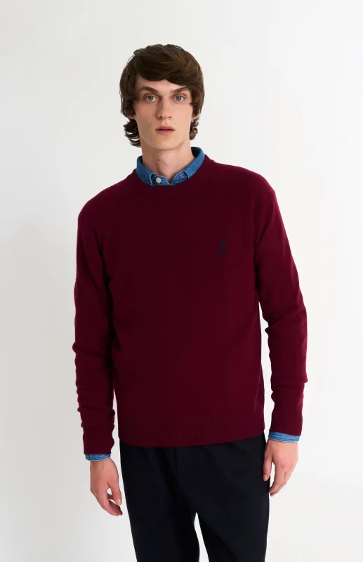 Men's Classic Crew Neck Supersoft Lambswool Jumper In Burgundy sold by Pringle of Scotland