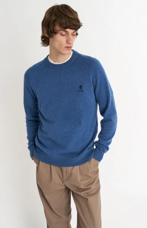 Men's Classic Crew Neck Supersoft Lambswool Jumper In Bering Sea Blue sold by Pringle of Scotland