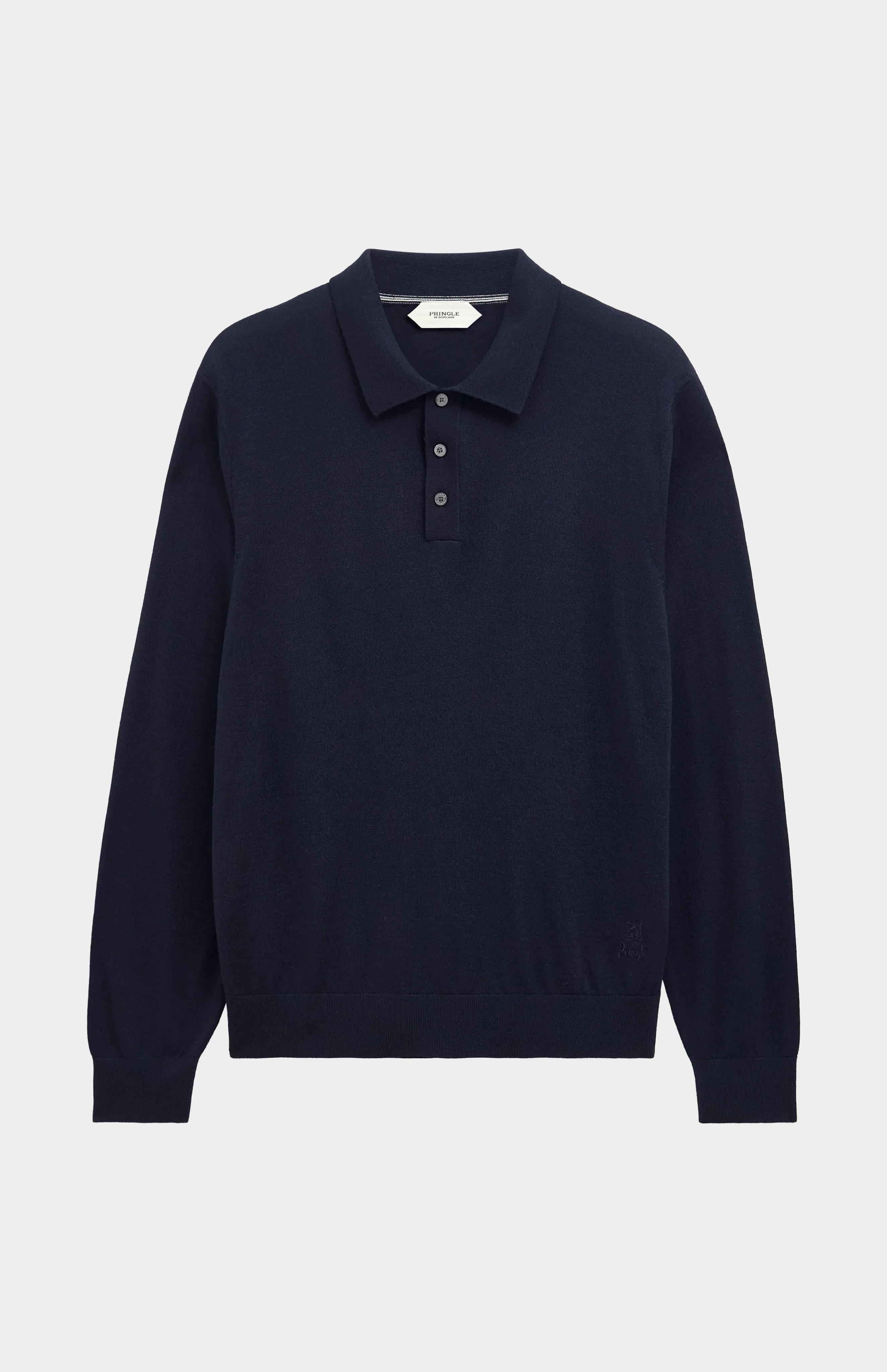 Men's Polo Shirt Extra Fine Merino Wool Jumper In Navy Blue sold by Pringle of Scotland product image thumbnail 2