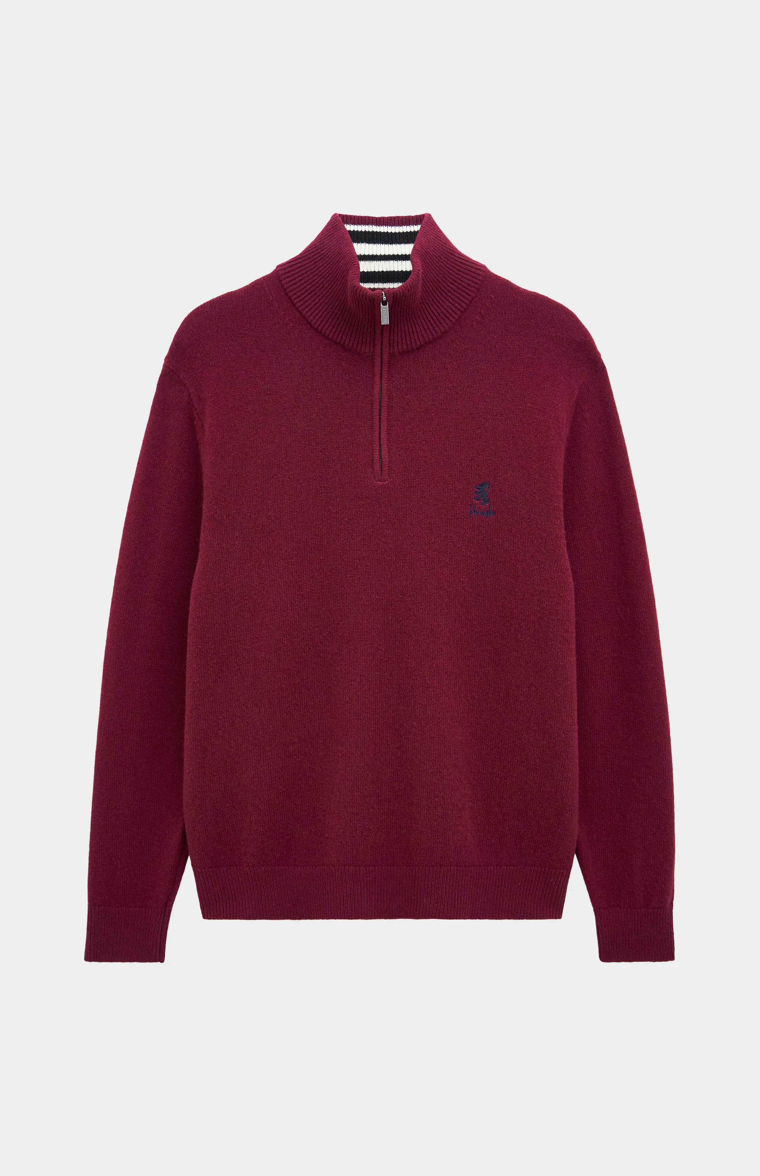 Men's Classic Qtr Zip Supersoft Lambswool Jumper In Burgundy sold by Pringle of Scotland product image thumbnail 2