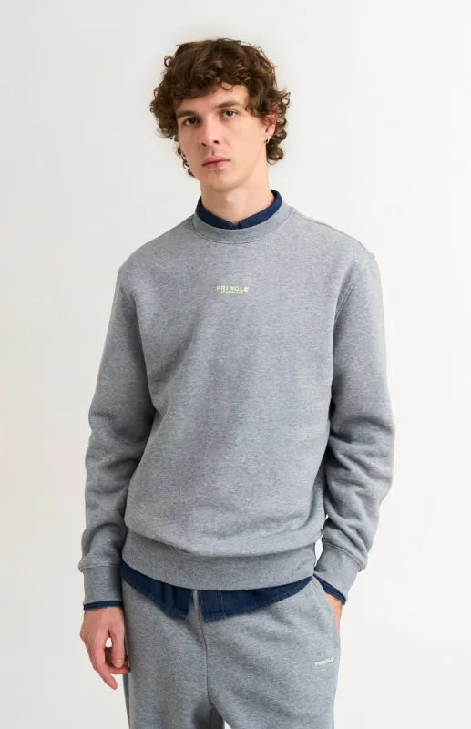 Men's Crew Neck Sweatshirt In Grey Melange sold by Pringle of Scotland