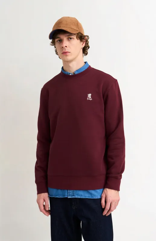 Men's Crew Neck Sweatshirt In Burgundy made by Pringle
