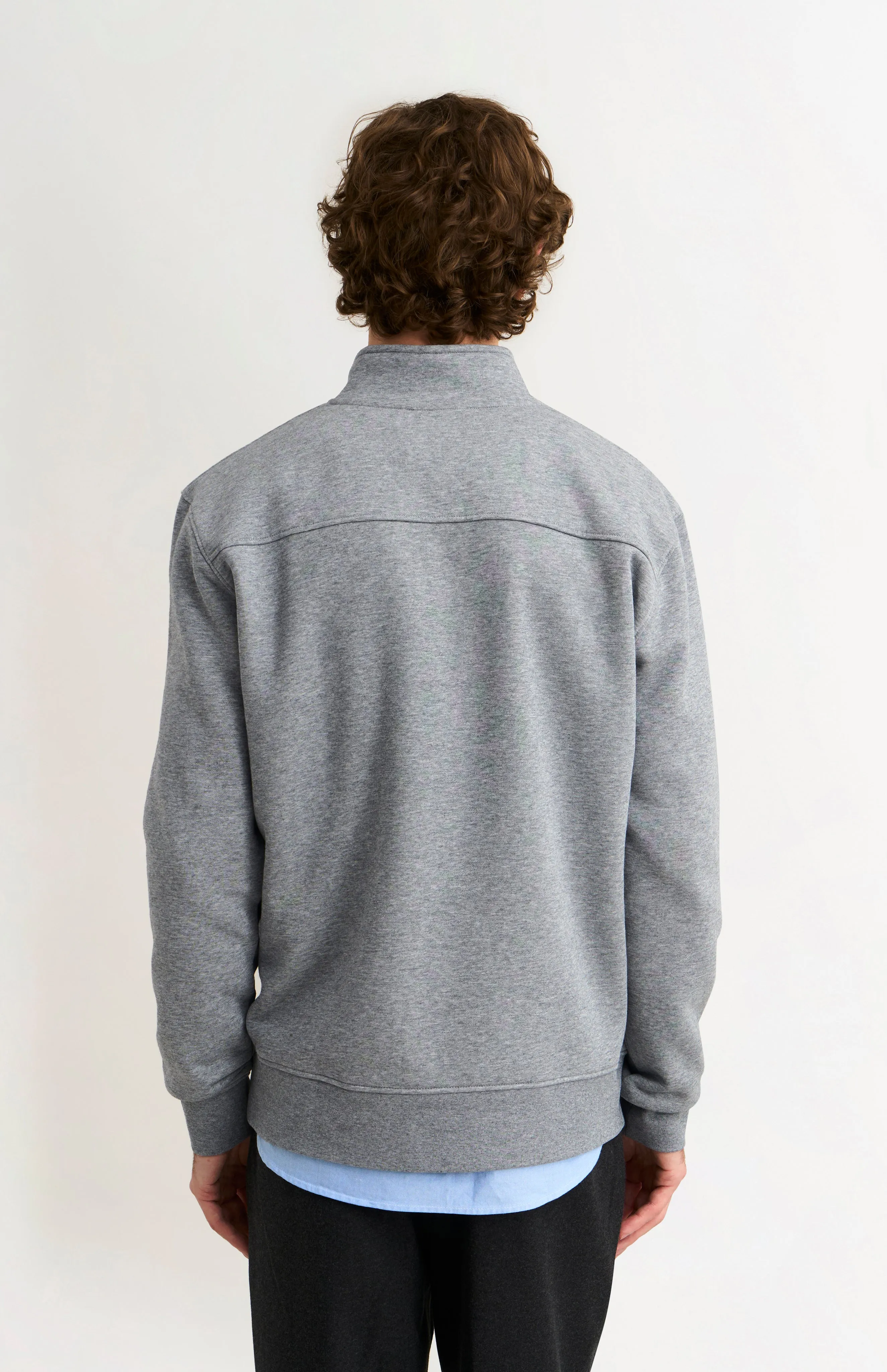 Men's Qtr Zip Track Jumper In Grey Melange sold by Pringle of Scotland product image thumbnail 5