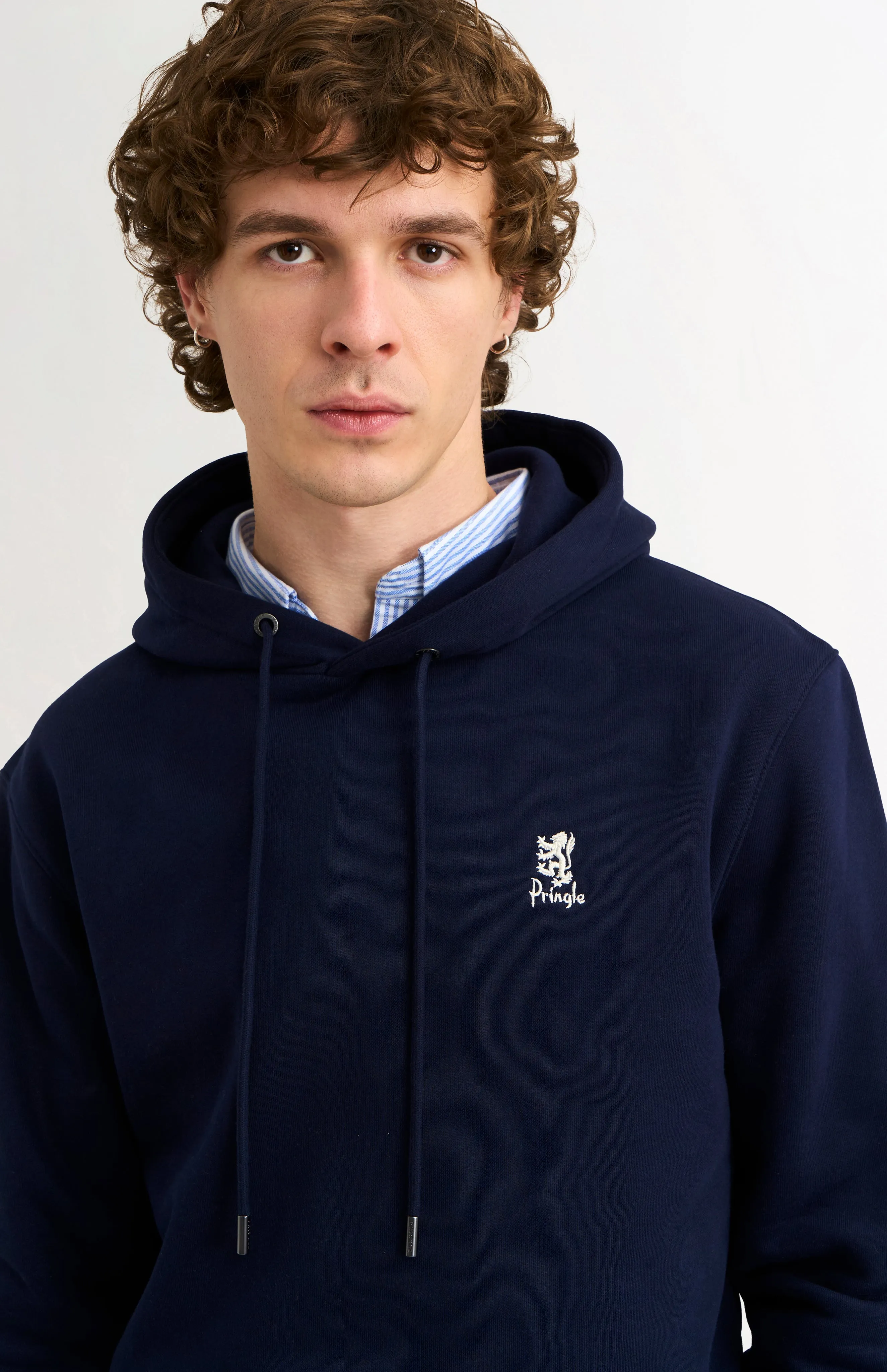 Men's Hooded Jumper In Navy Blue sold by Pringle of Scotland product image thumbnail 3