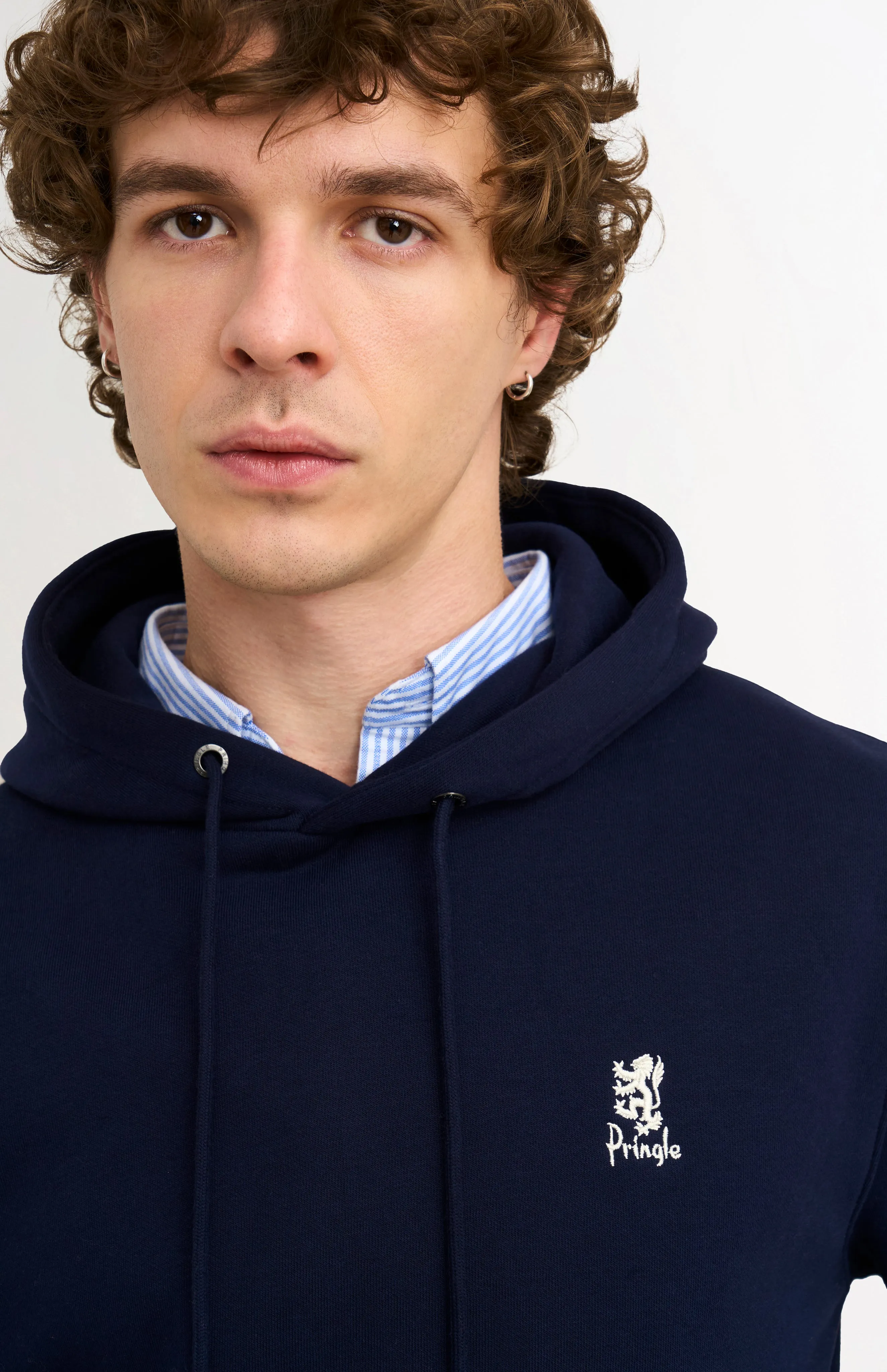 Men's Hooded Jumper In Navy Blue sold by Pringle of Scotland product image thumbnail 5