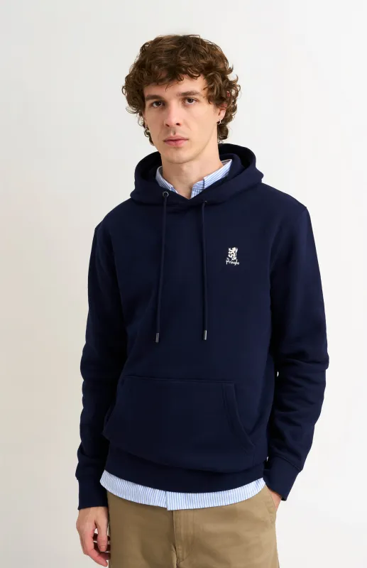 Men's Hooded Jumper In Navy Blue sold by Pringle of Scotland