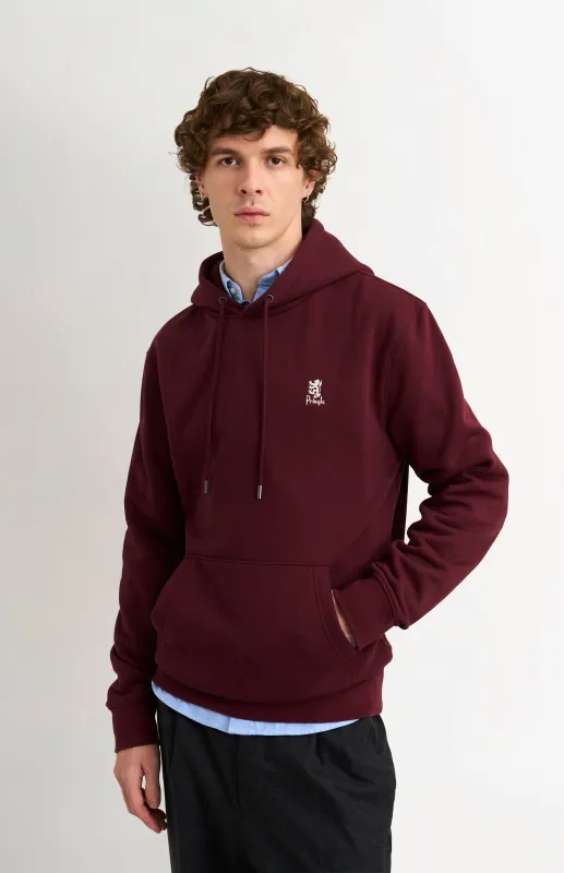 Men's Hooded Jumper In Burgundy sold by Pringle of Scotland