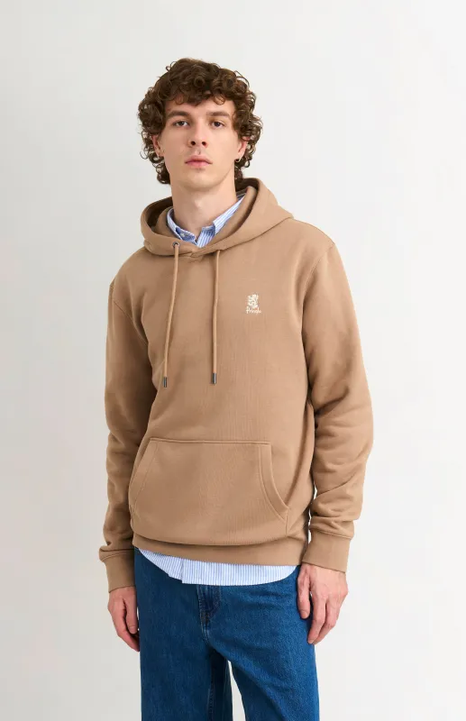Men's Hooded Jumper In Mushroom sold by Pringle of Scotland