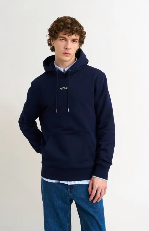 Men's Hooded Jumper In Navy Blue sold by Pringle of Scotland