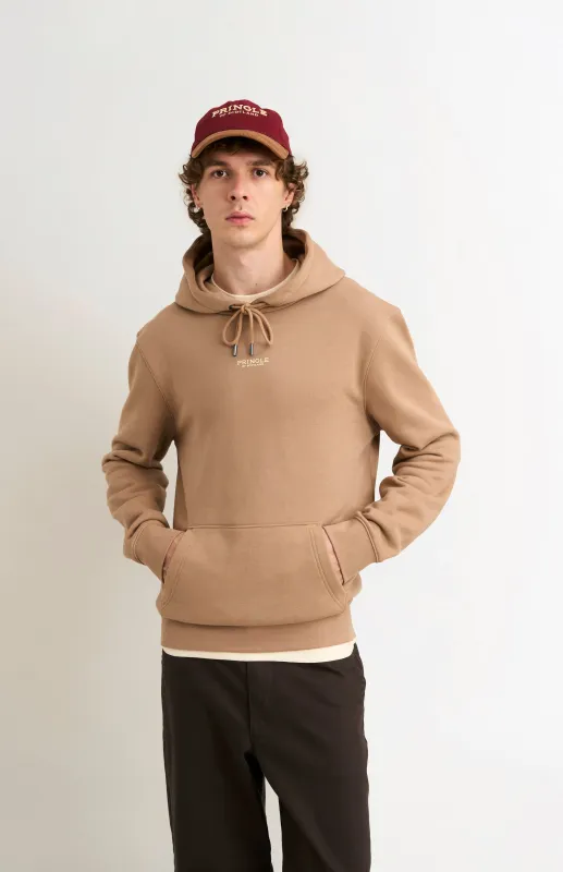 Men's Hooded Jumper In Mushroom sold by Pringle of Scotland