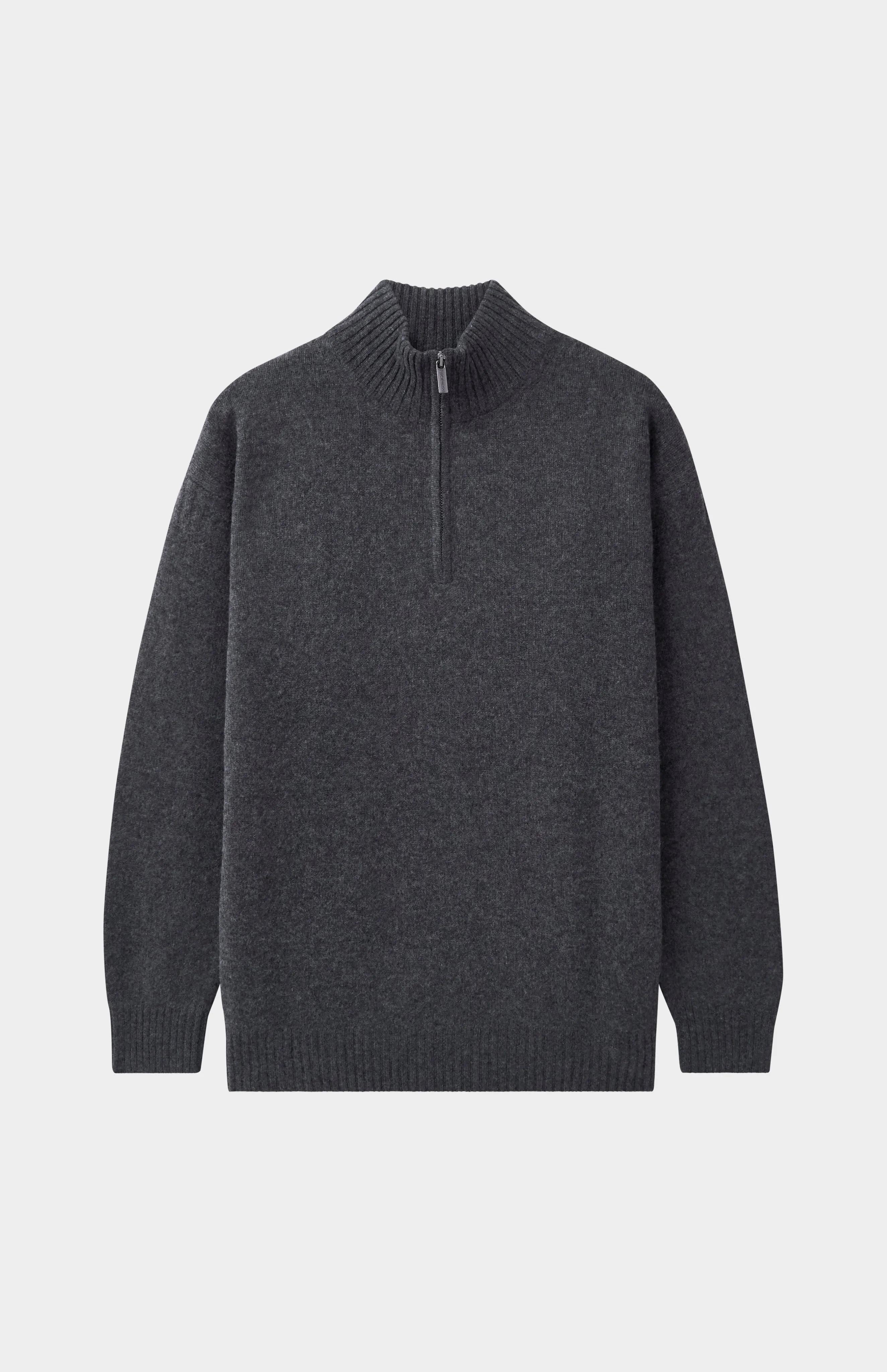Men's Zip Neck Cashmere Jumper In Charcoal sold by Pringle of Scotland product image thumbnail 2