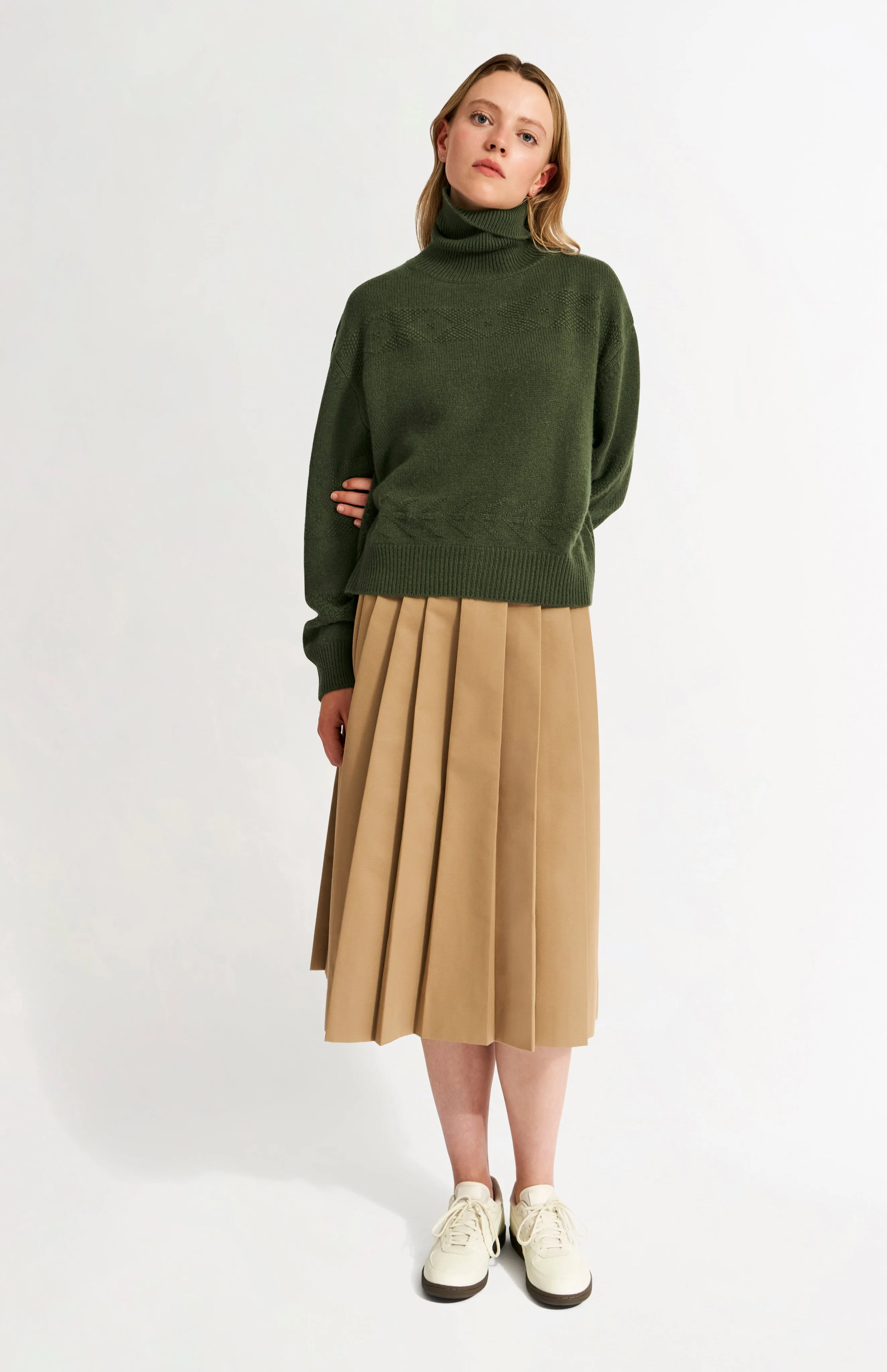 Womens Roll Neck Cashmere Jumper In Evergreen sold by Pringle of Scotland product image thumbnail 3