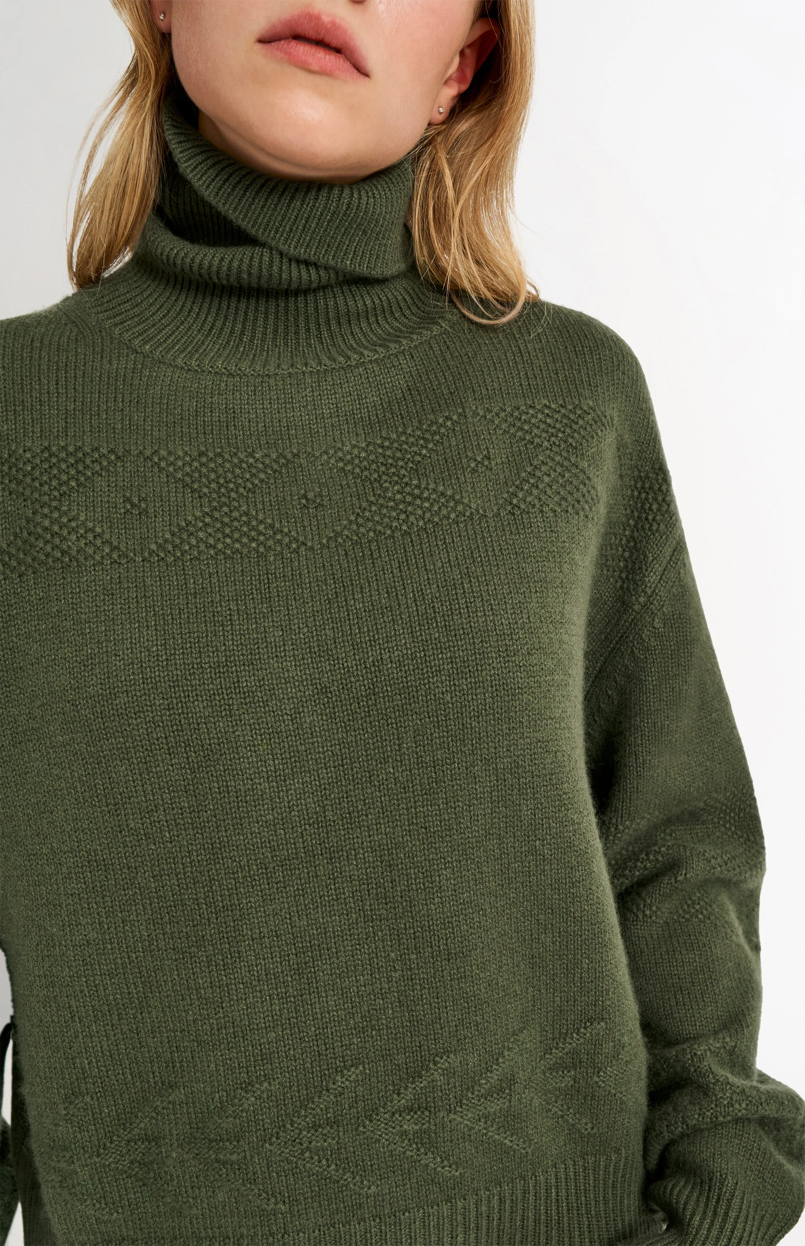 Womens Roll Neck Cashmere Jumper In Evergreen sold by Pringle of Scotland product image thumbnail 4