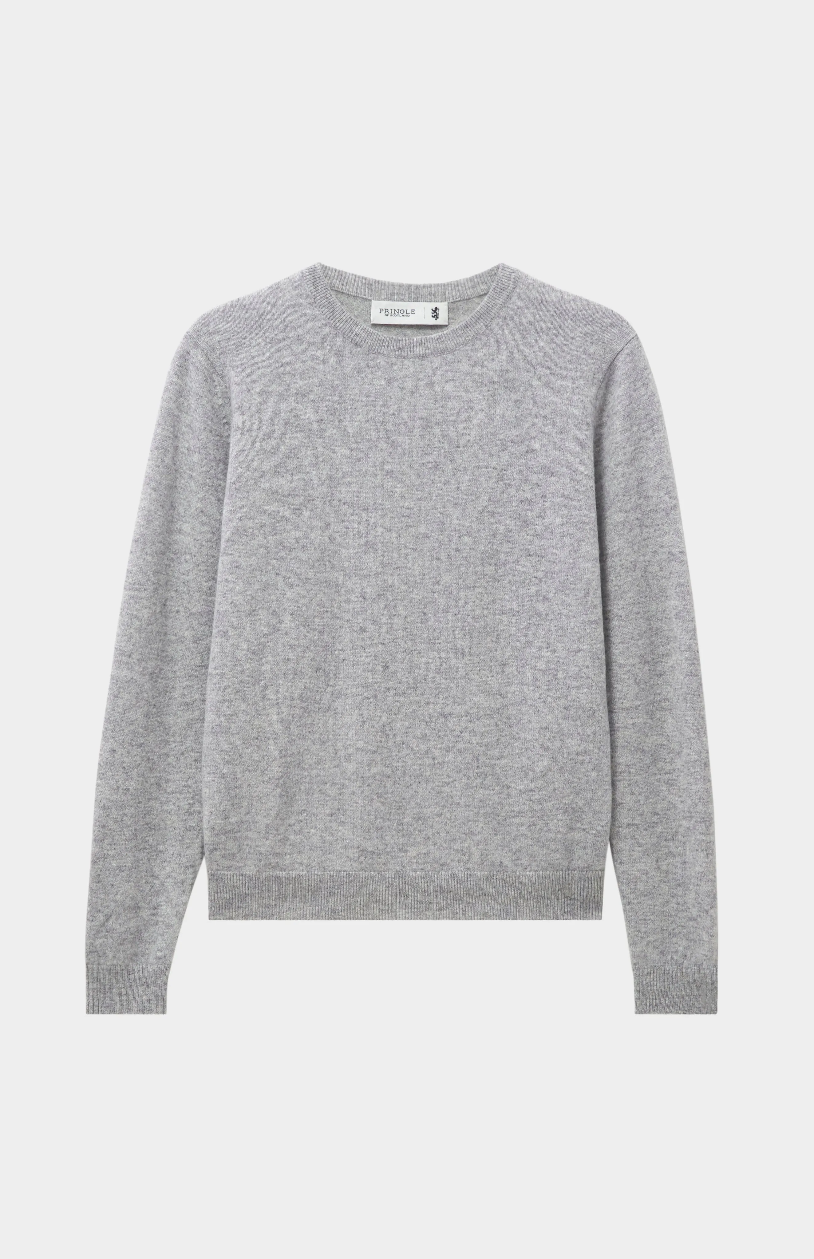 Womens Classic Round Neck Cashmere Jumper In Silver Melange sold by Pringle of Scotland