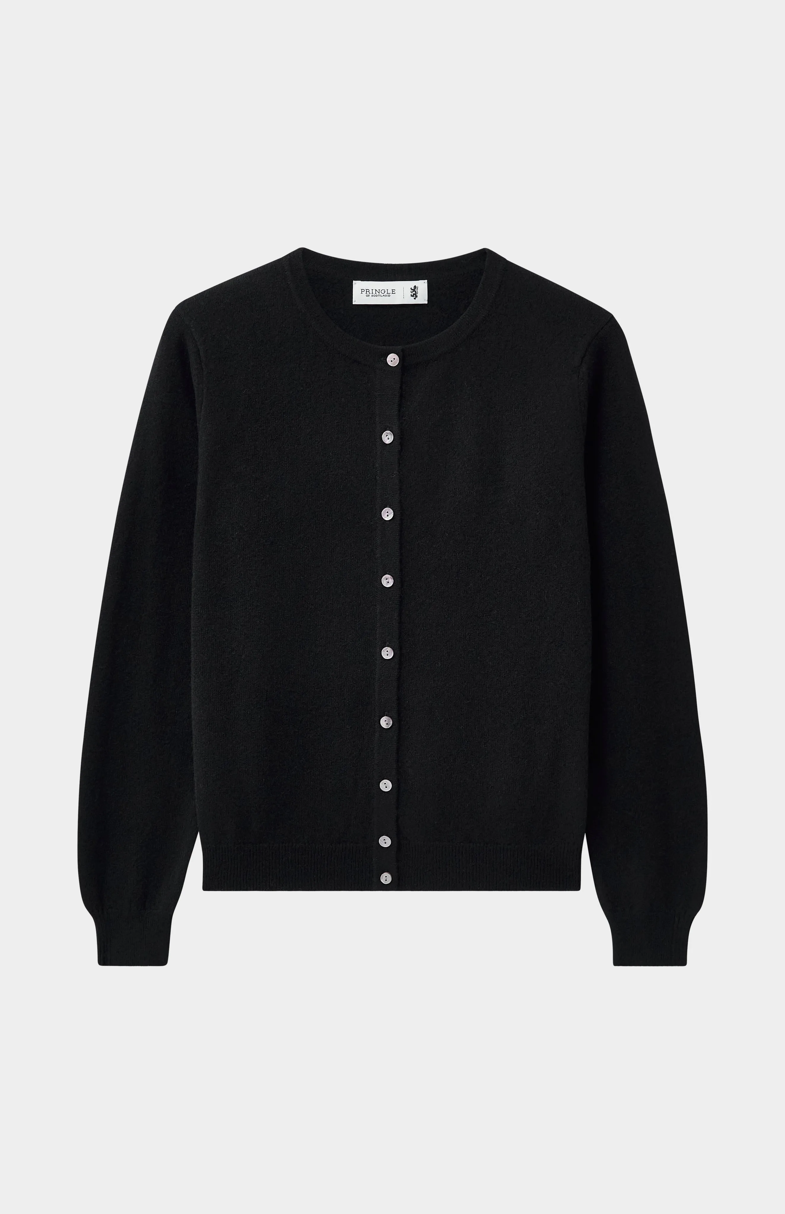 Womens Classic Round Neck Cashmere Cardigan In Black sold by Pringle of Scotland product image thumbnail 2