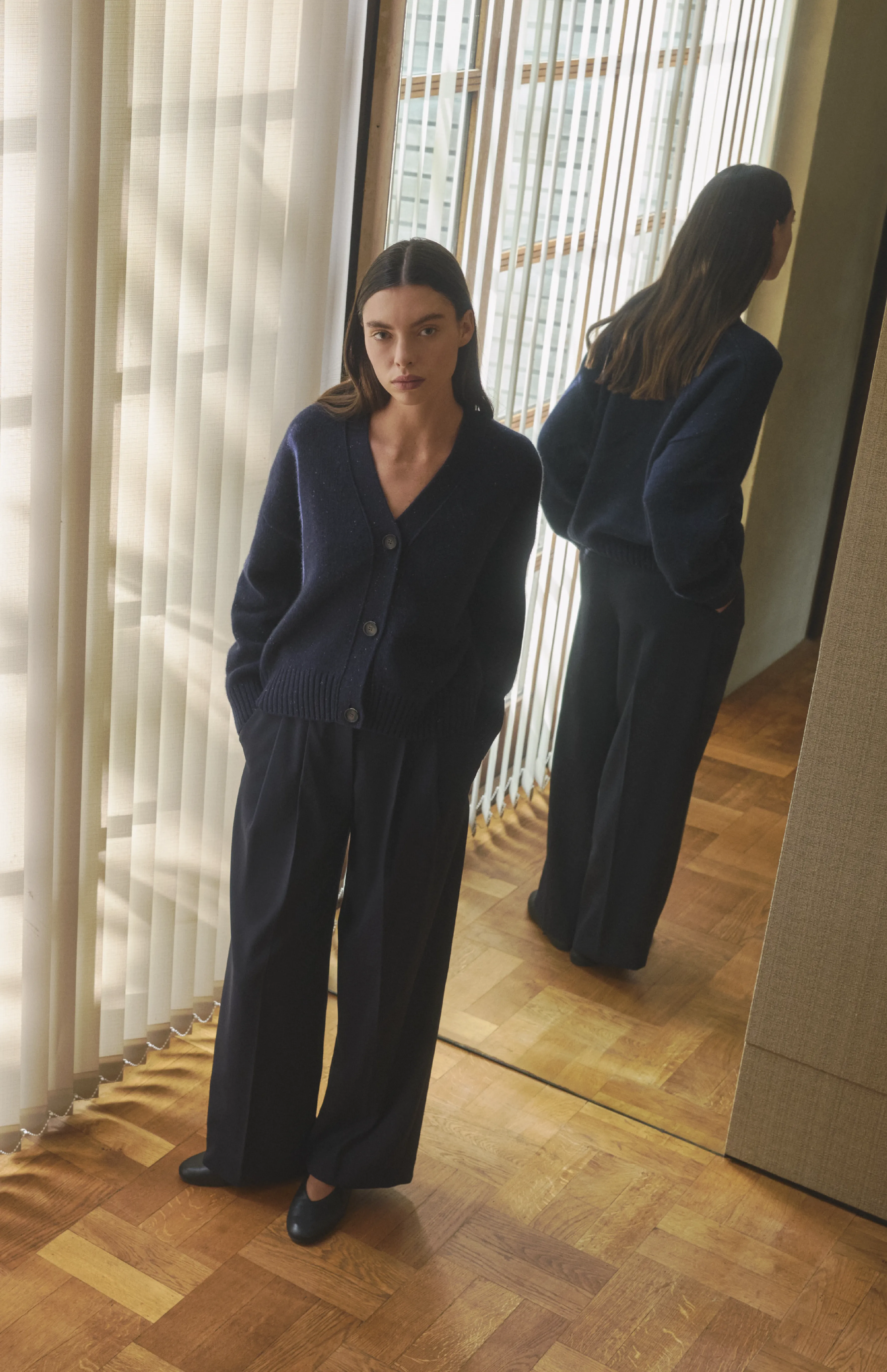 Womens Chunky Cashmere Cardigan In Indigo sold by Pringle of Scotland product image thumbnail 3