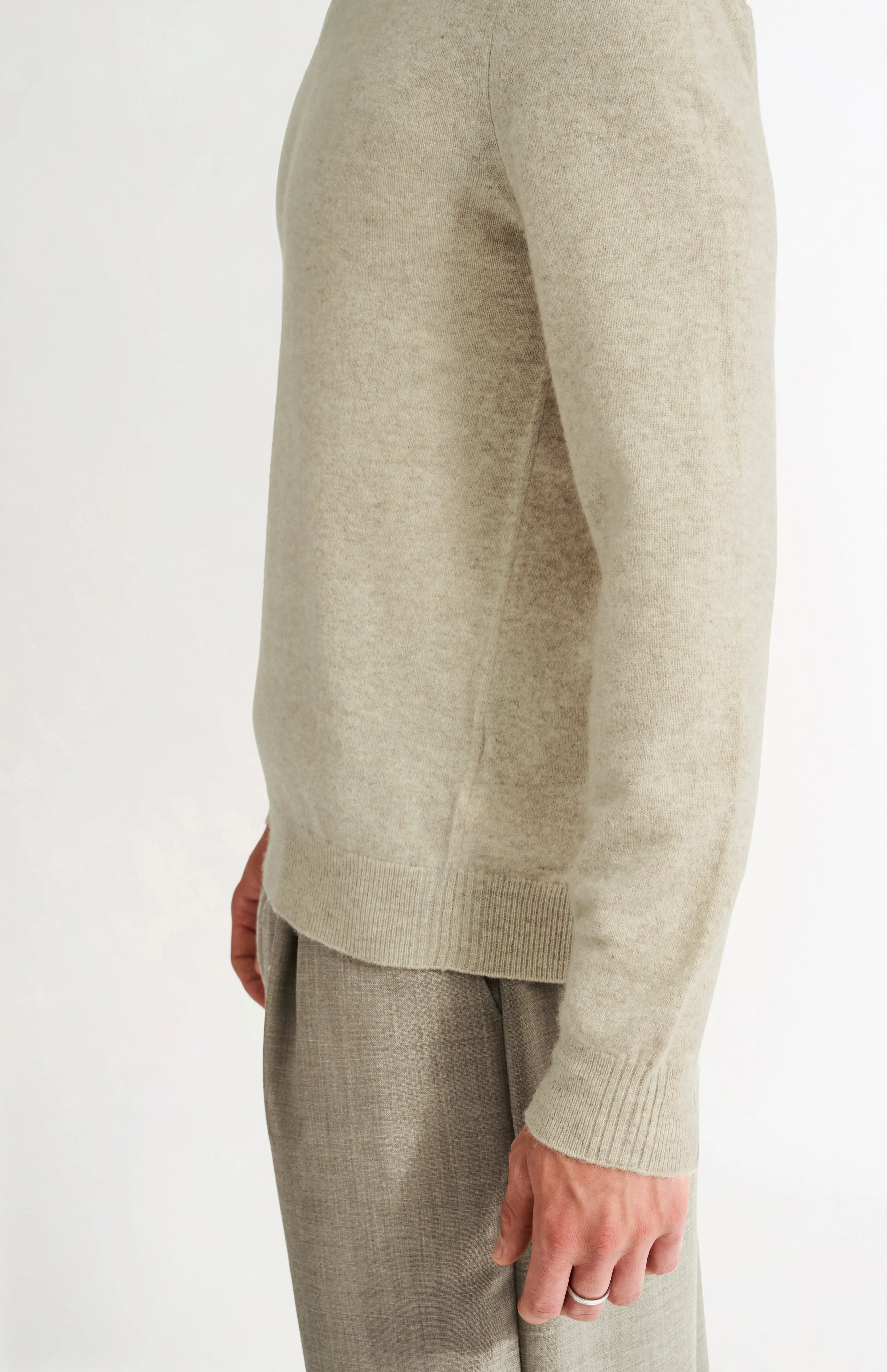 Men's Classic V Neck Cashmere Jumper In Oatmeal sold by Pringle of Scotland product image thumbnail 4