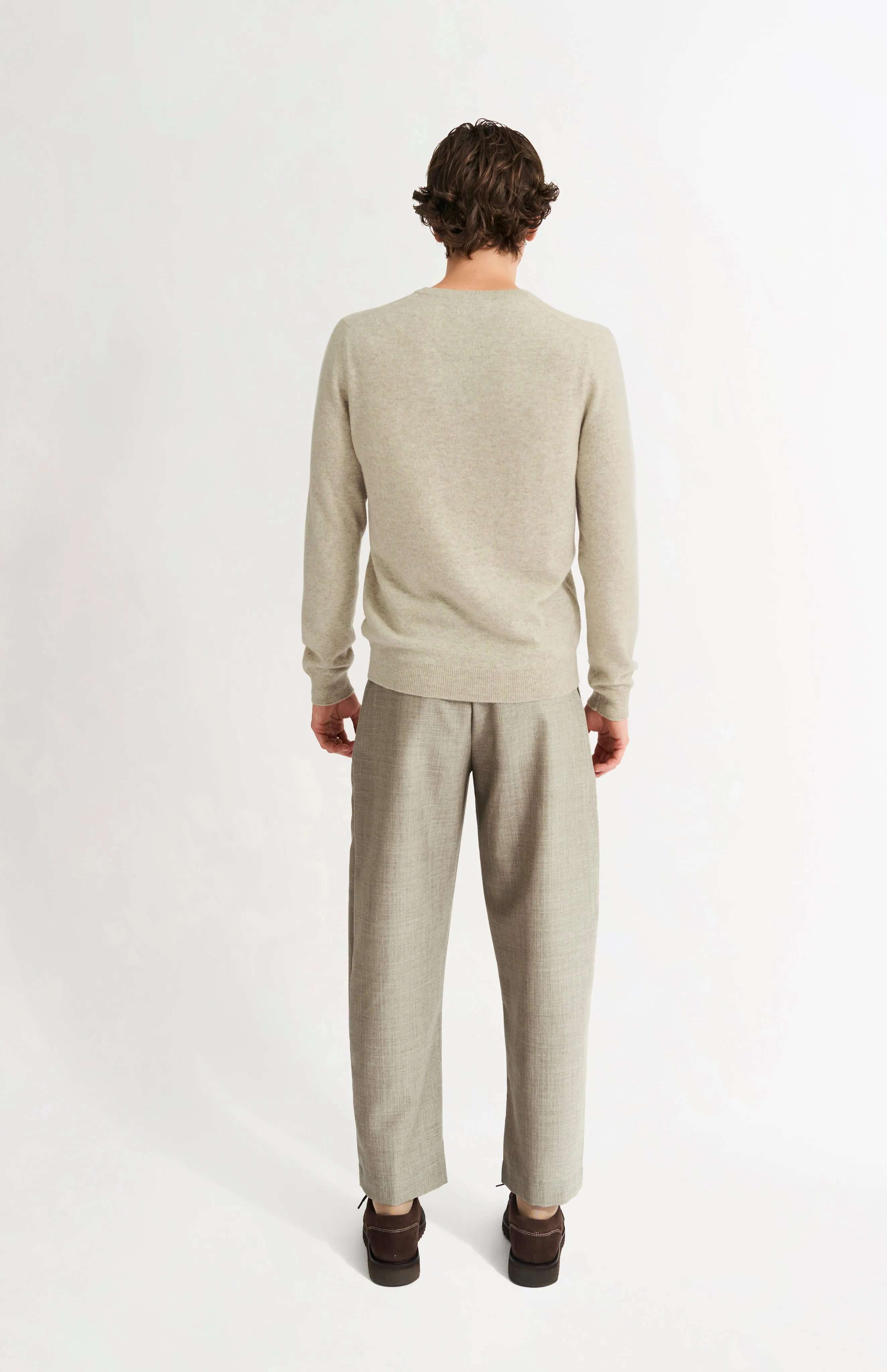 Men's Classic V Neck Cashmere Jumper In Oatmeal sold by Pringle of Scotland product image thumbnail 5