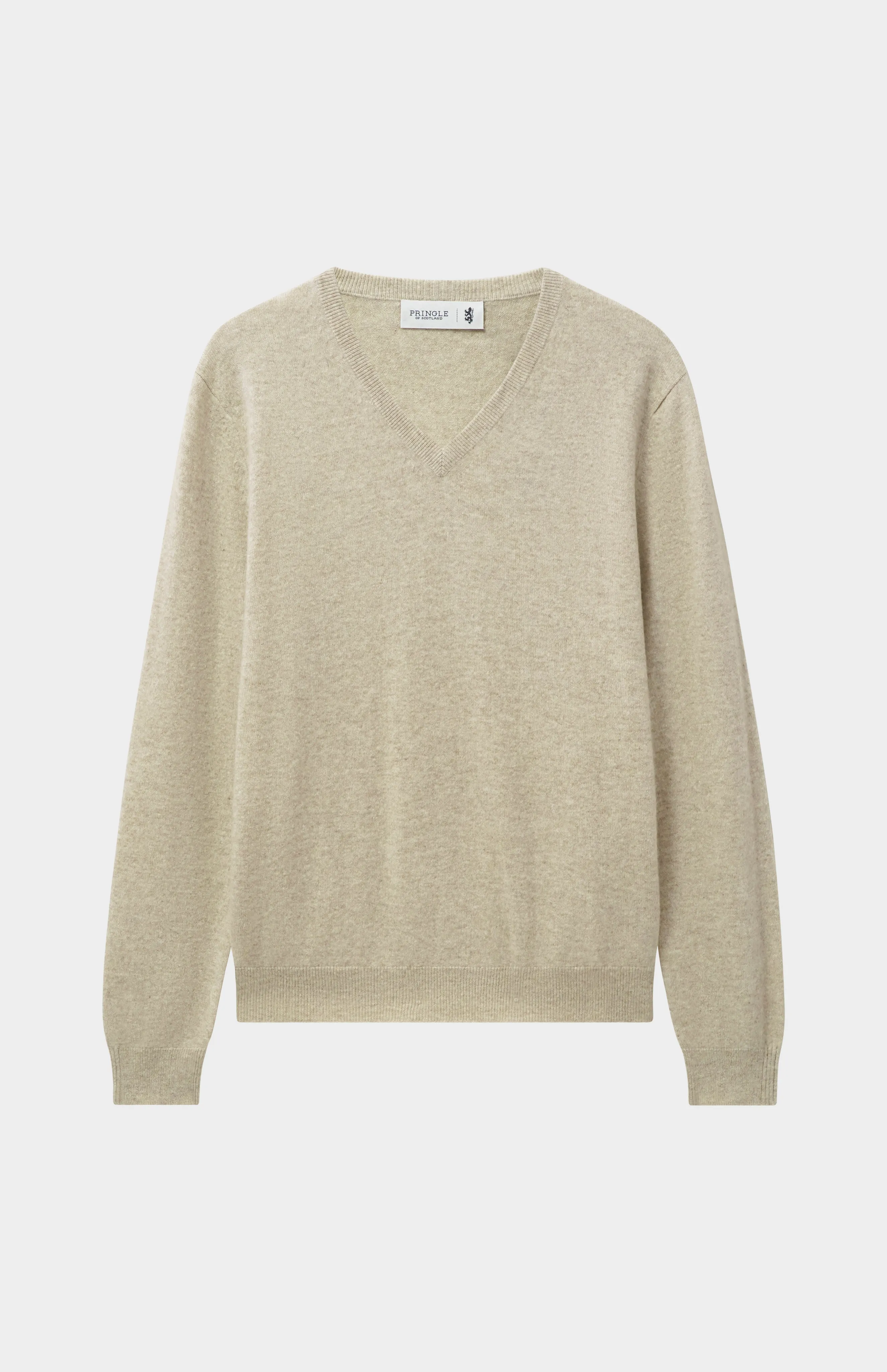 Men's Classic V Neck Cashmere Jumper In Oatmeal sold by Pringle of Scotland product image thumbnail 2