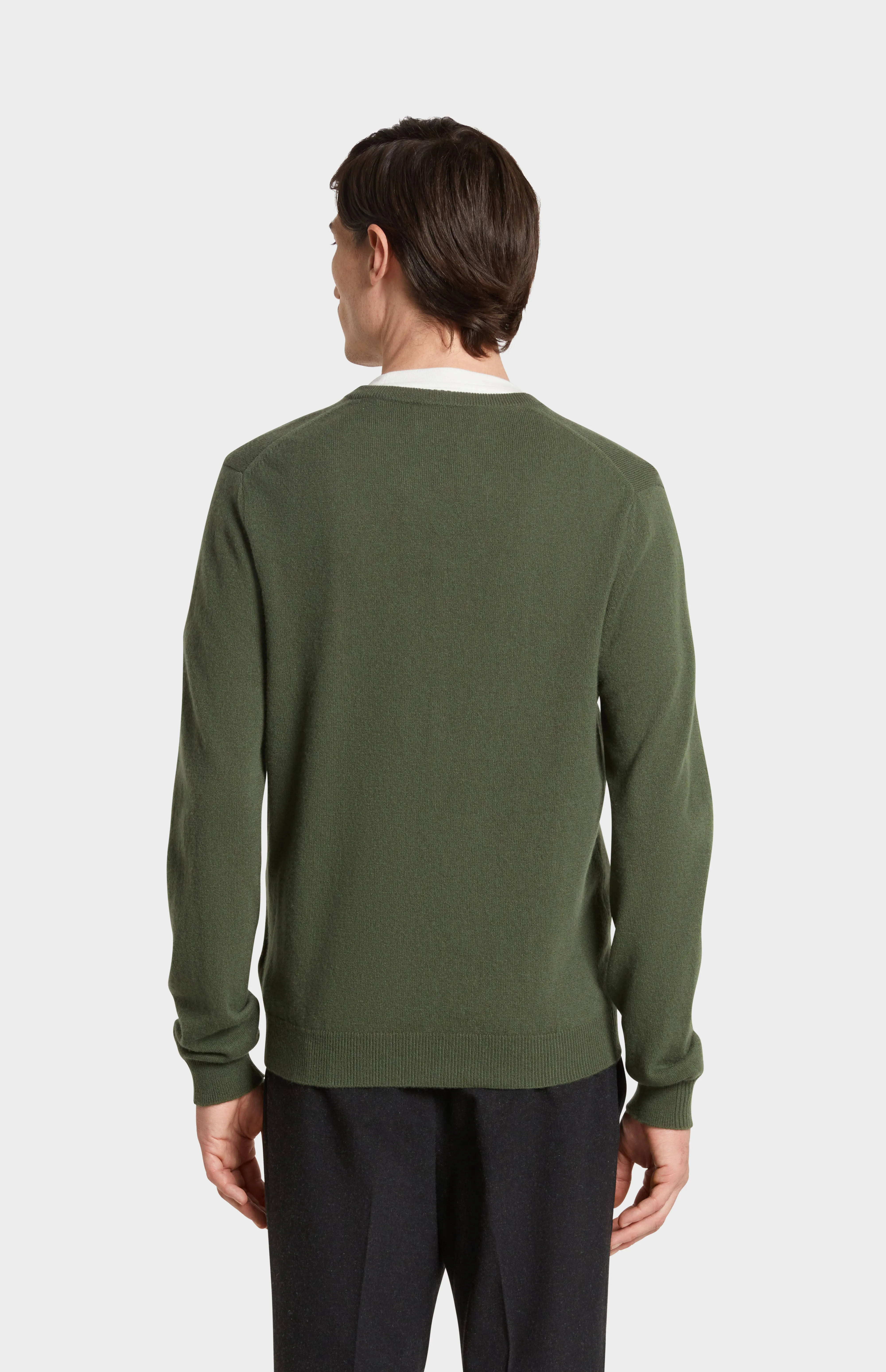 Men's Classic V Neck Cashmere Jumper In Evergreen sold by Pringle of Scotland product image thumbnail 5