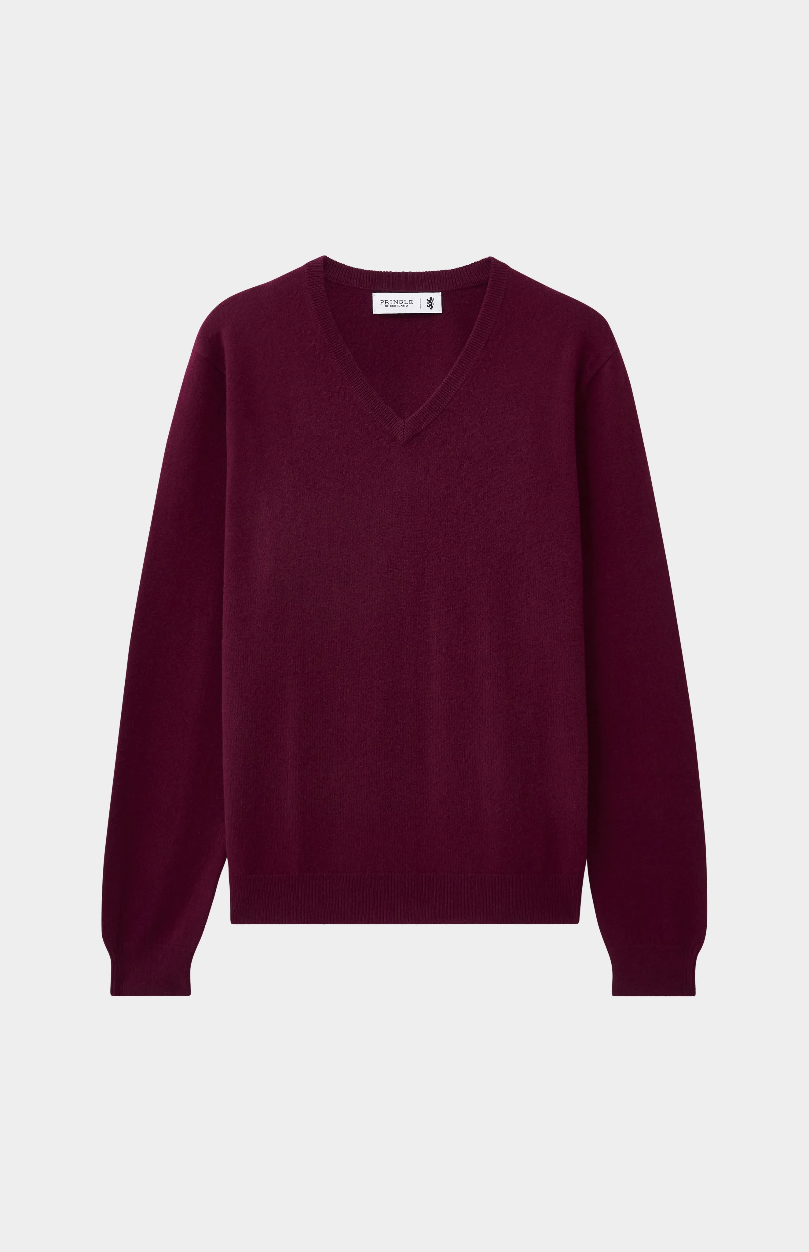 Men's Classic V Neck Cashmere Jumper In Burgundy sold by Pringle of Scotland product image thumbnail 2