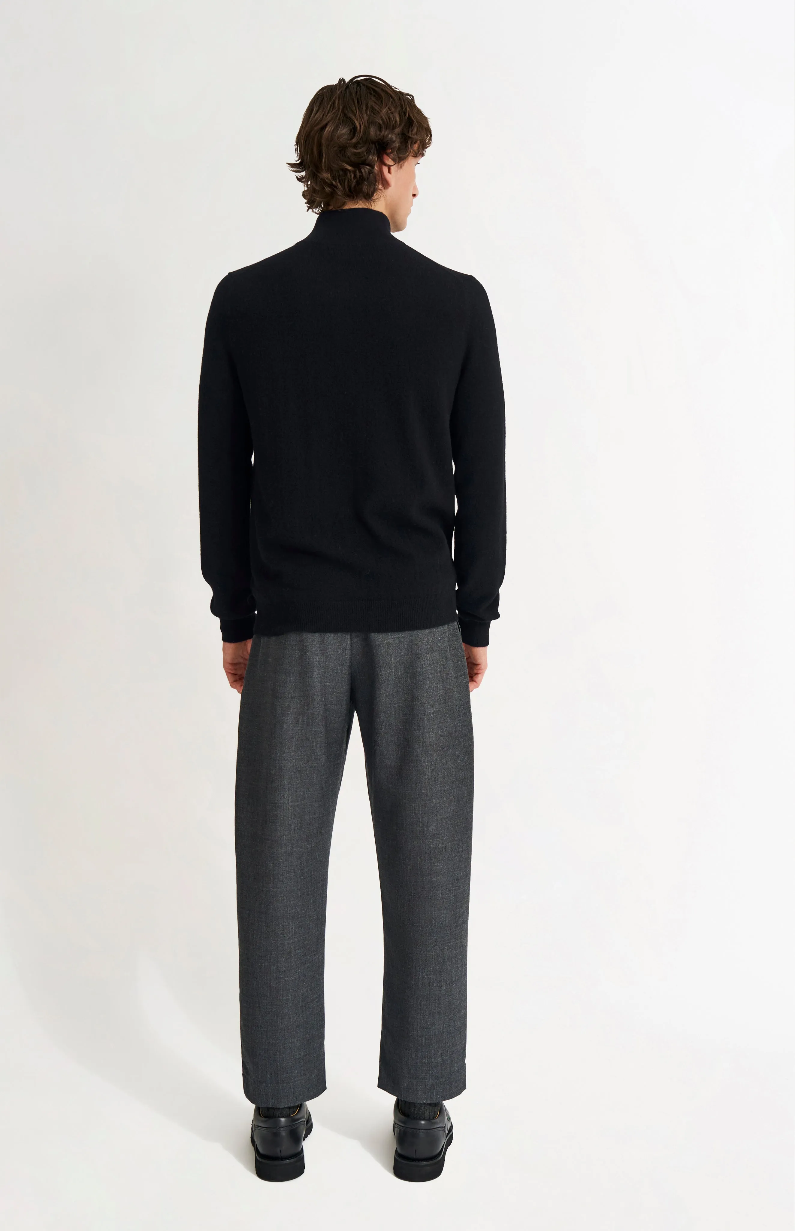 Men's Qtr Zip Cashmere Classic Jumper In Black sold by Pringle of Scotland product image thumbnail 5