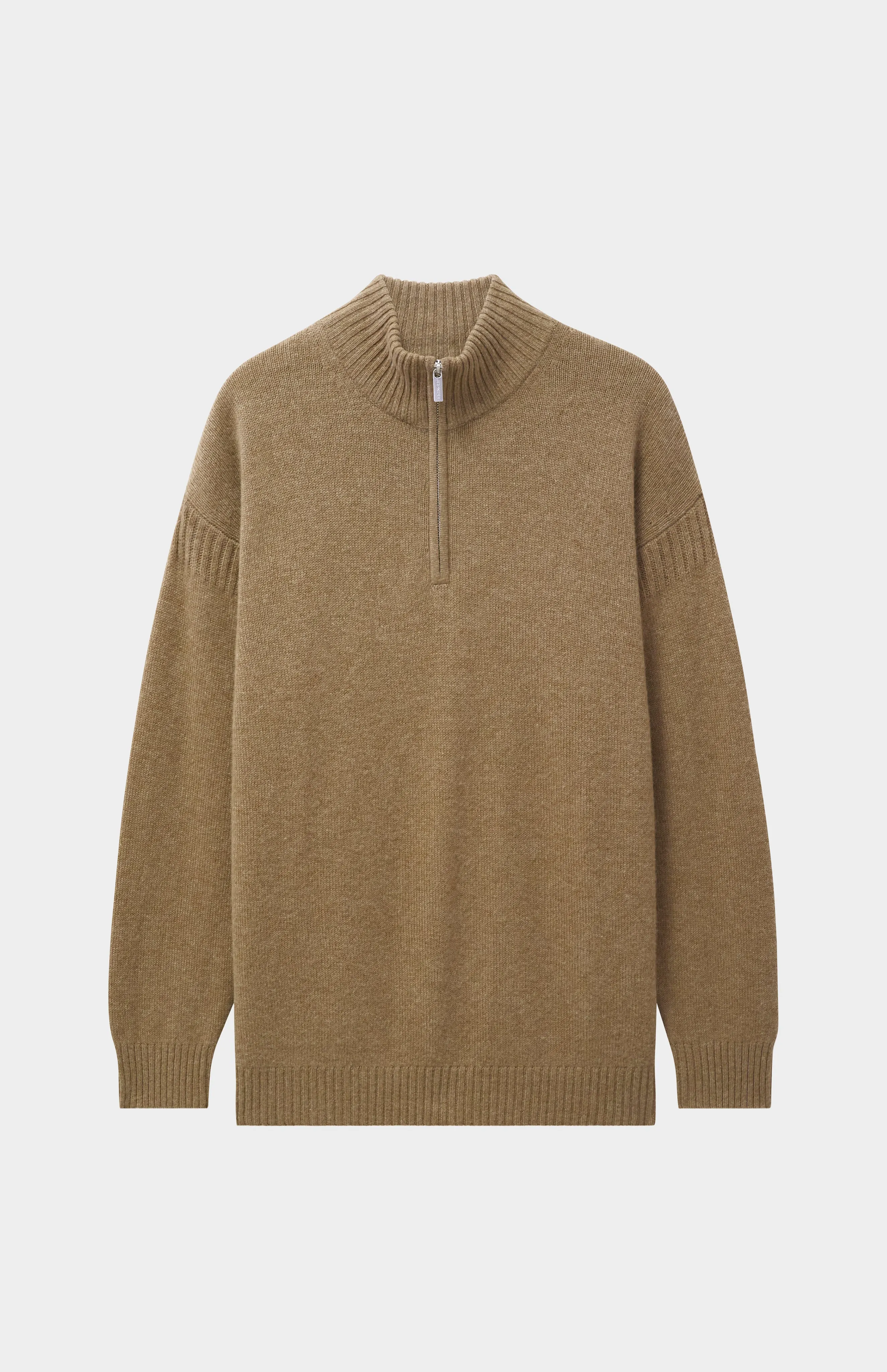 Men's Zip Neck Cashmere Jumper In Natural sold by Pringle of Scotland product image thumbnail 2