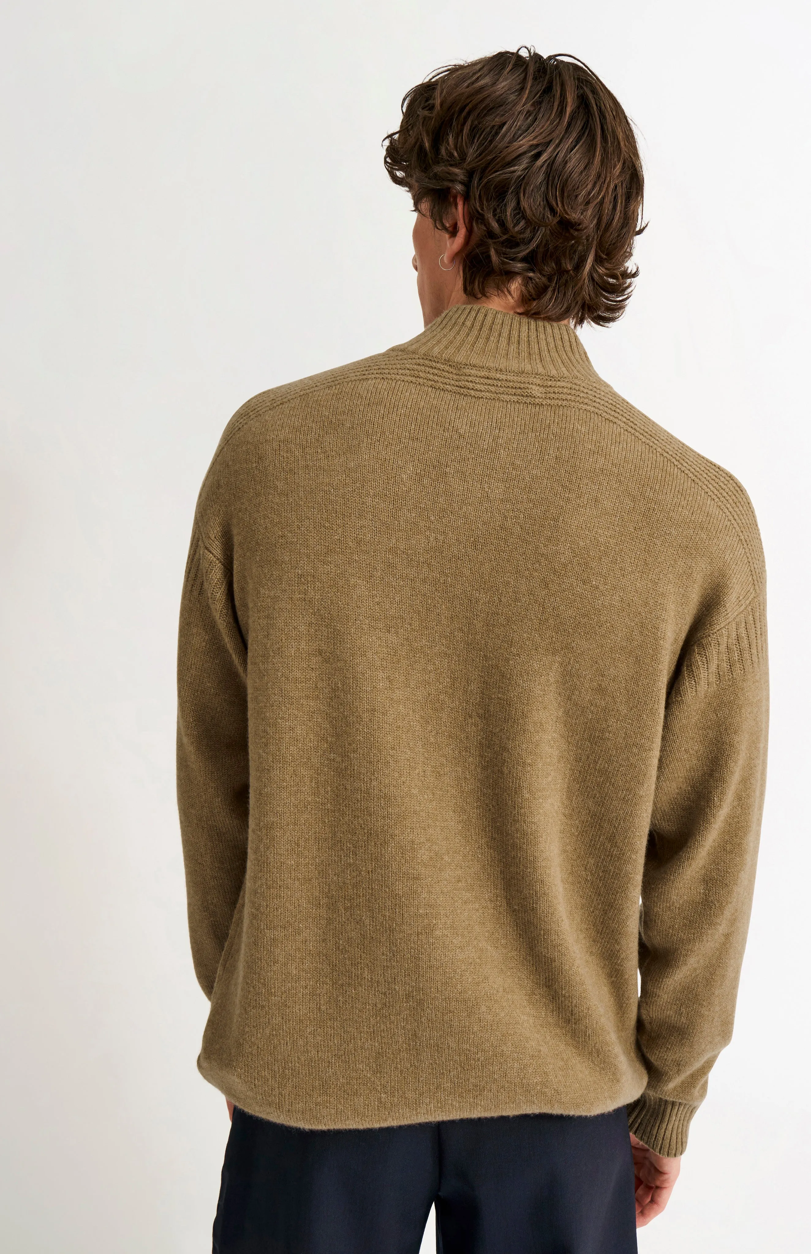 Men's Zip Neck Cashmere Jumper In Natural sold by Pringle of Scotland product image thumbnail 5
