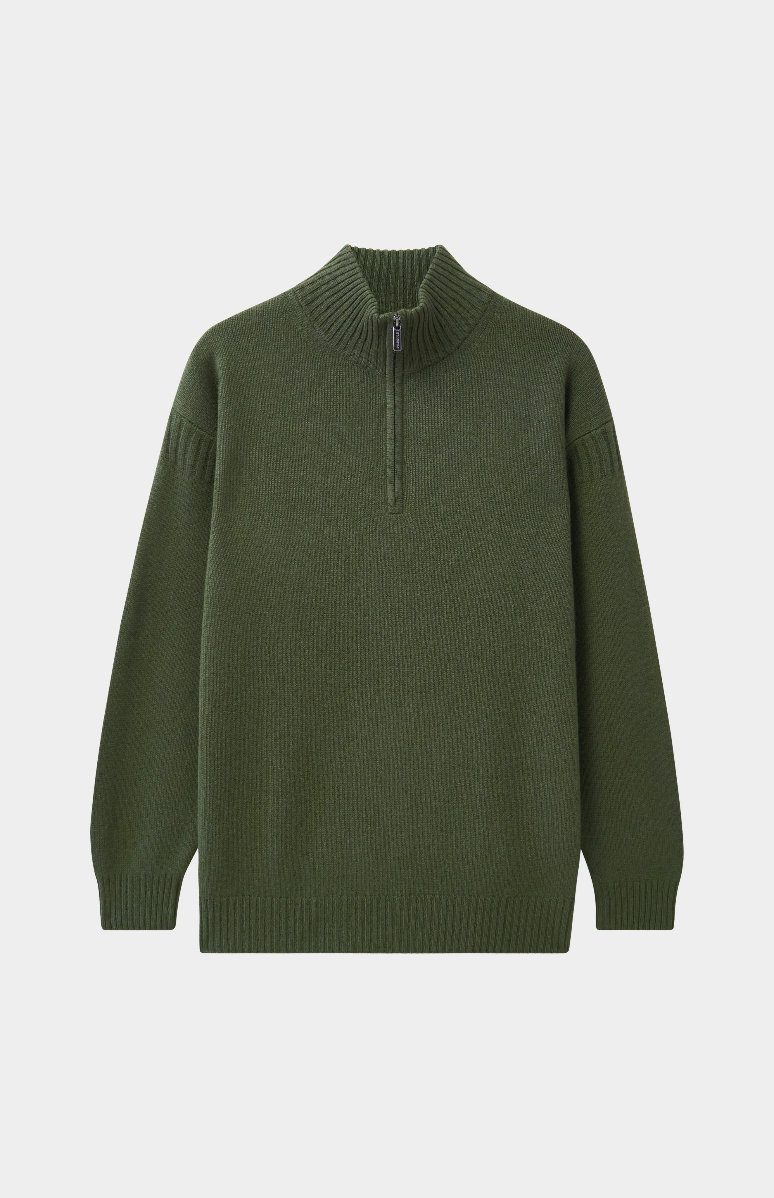 Men's Zip Neck Cashmere Jumper In Evergreen sold by Pringle of Scotland product image thumbnail 2
