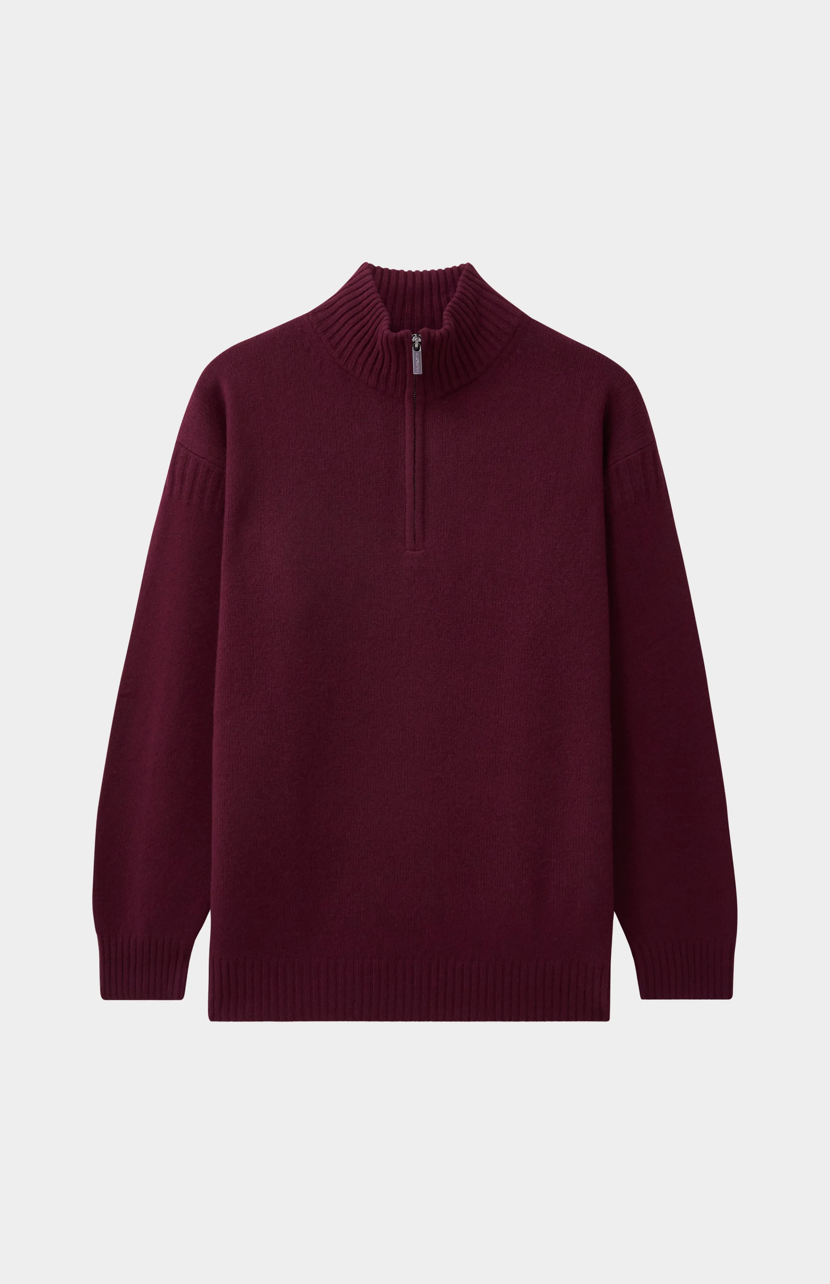 Men's Zip Neck Cashmere Jumper In Burgundy sold by Pringle of Scotland product image thumbnail 2