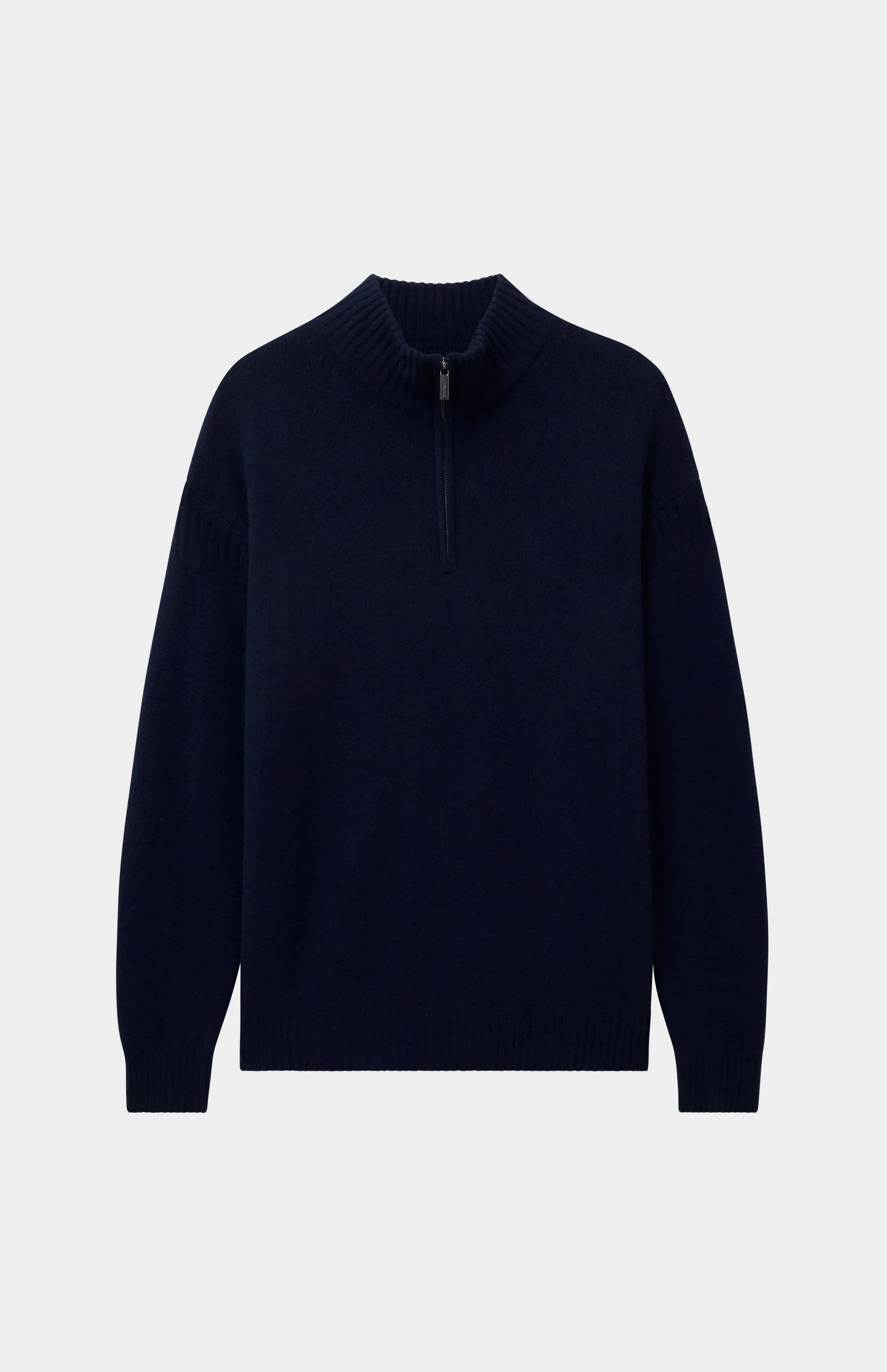 Men's Zip Neck Cashmere Jumper In Navy Melange sold by Pringle of Scotland product image thumbnail 3