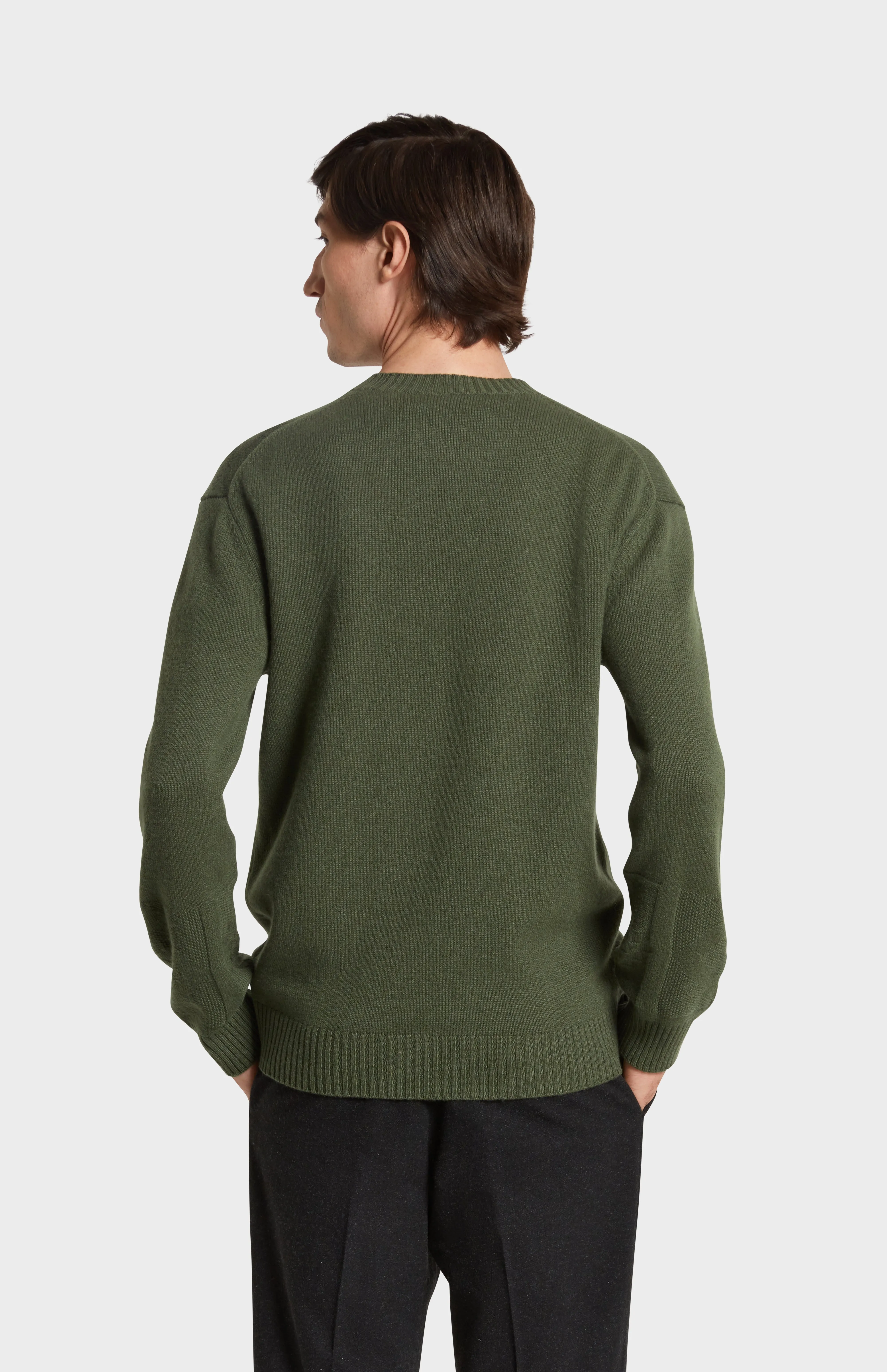 Men's Round Neck Cashmere Jumper In Evergreen sold by Pringle of Scotland product image thumbnail 5